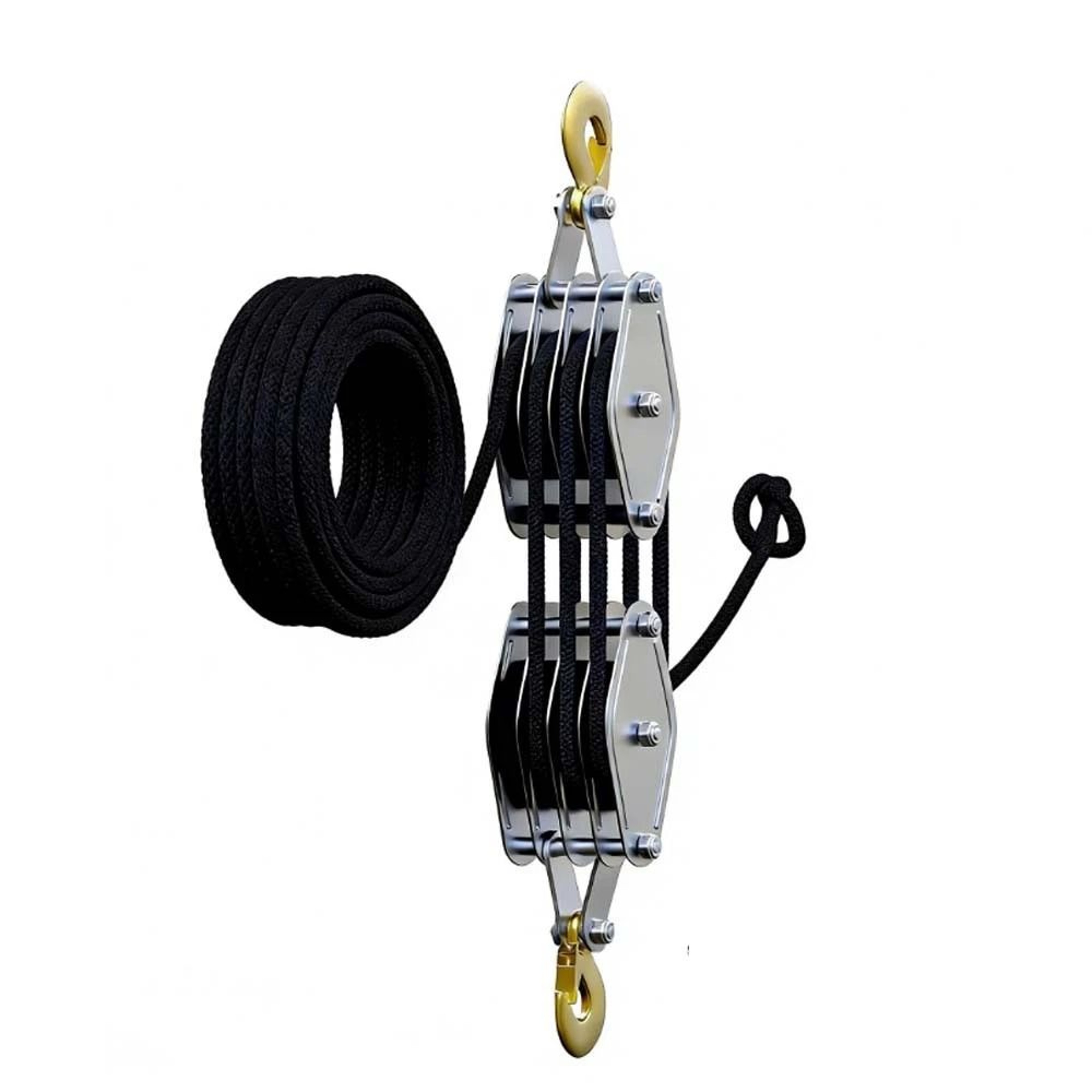 Heavy Duty Rope Pulley Hoist Lifting Pulley Block  Tackle System 0
