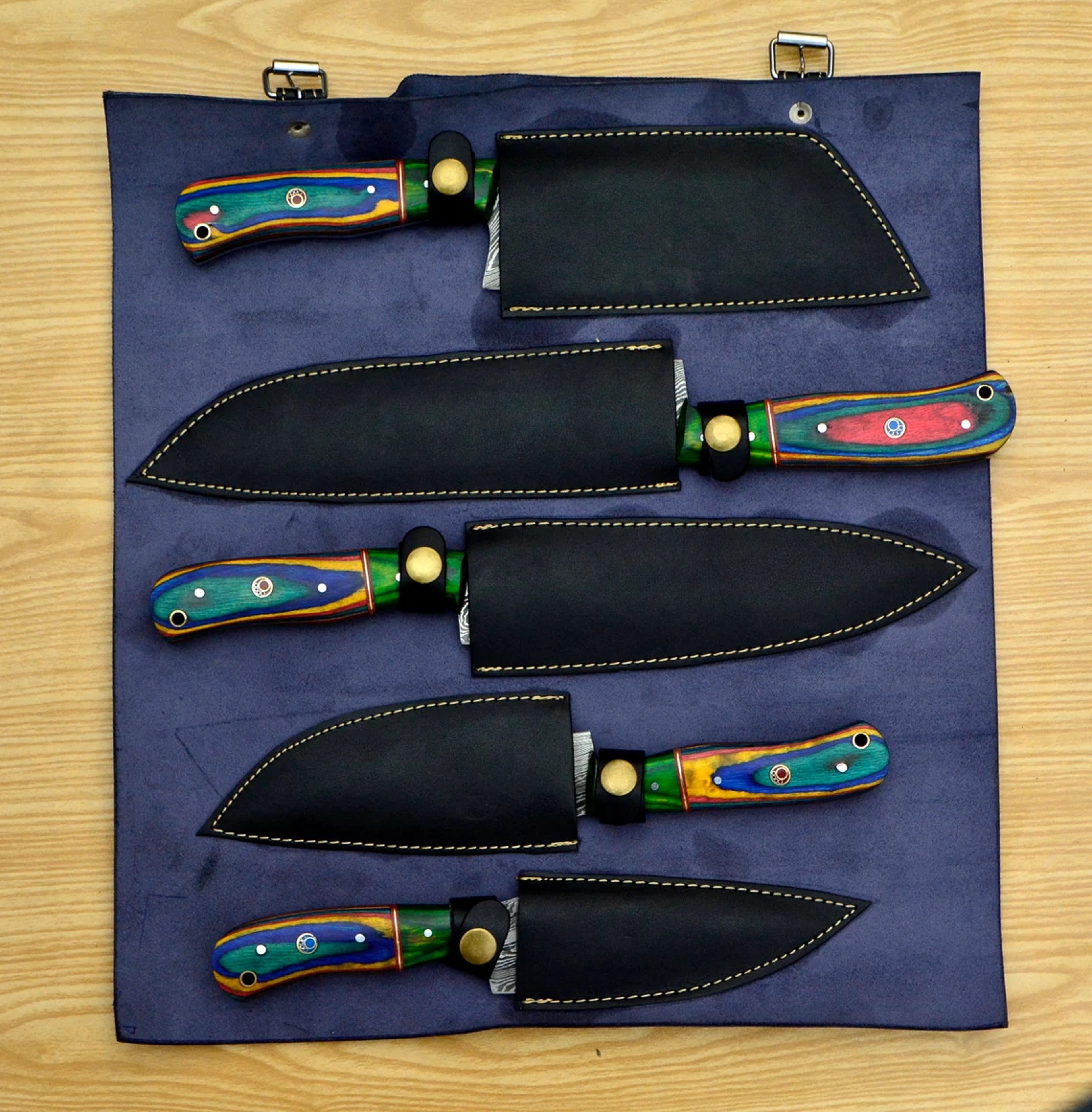 Damascus Steel Chef Knife Package - 5 Essential Knives – view 5
