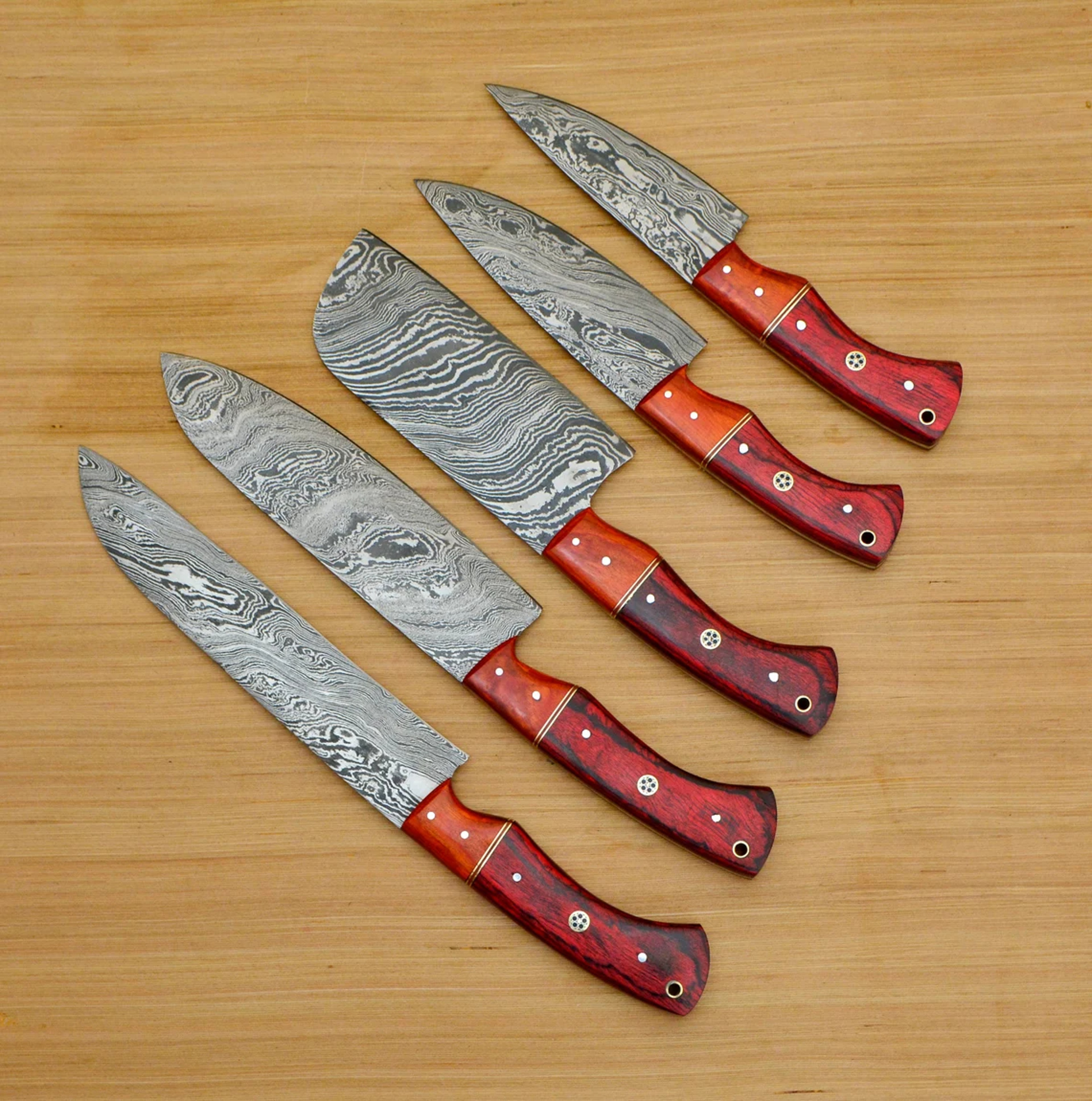 Damascus Steel Chef Knife Package - 5 Essential Knives set – view 2