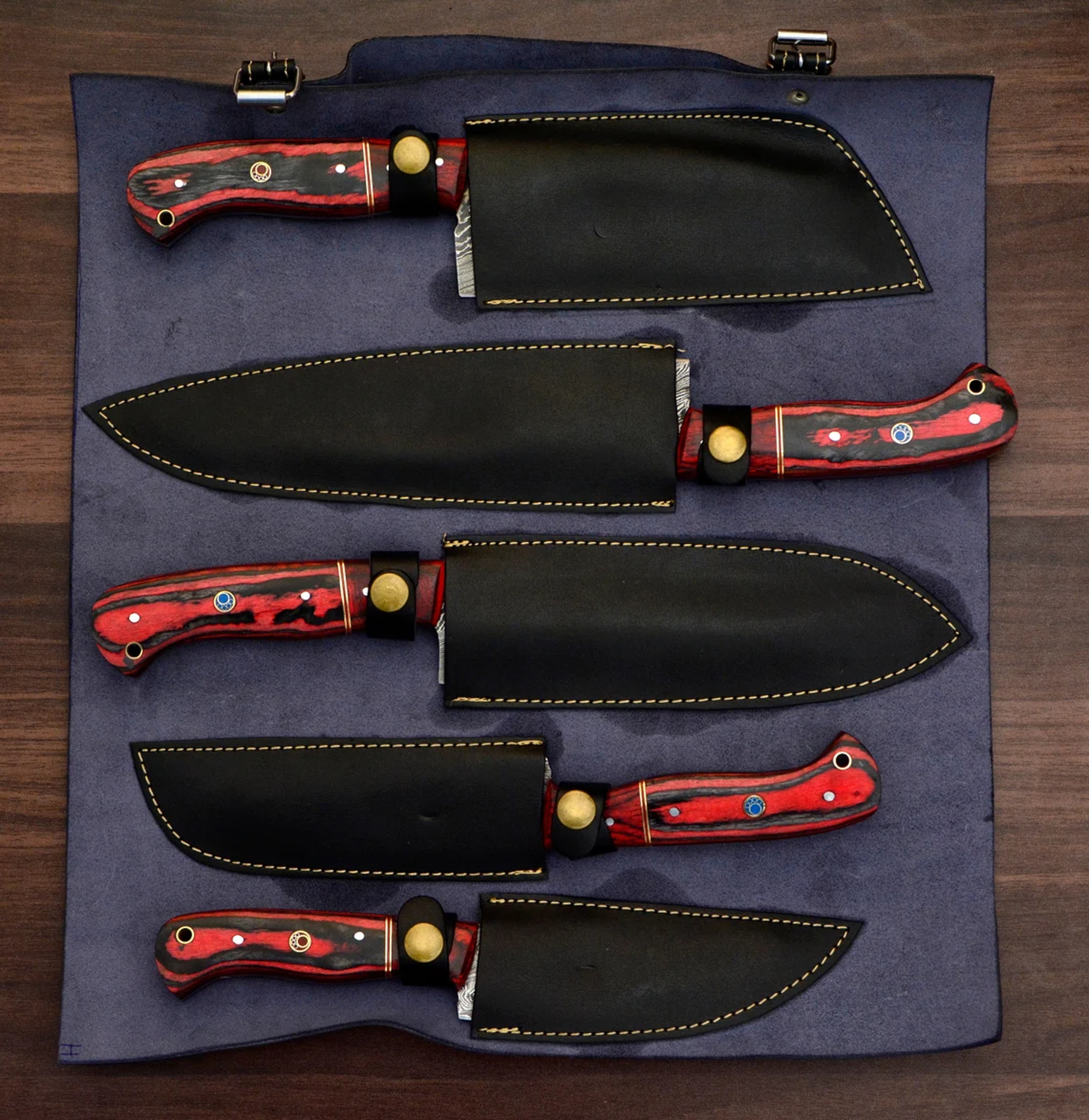 Elite Damascus Steel Chef Knife Set - 5 Pieces Premium knife set – view 5