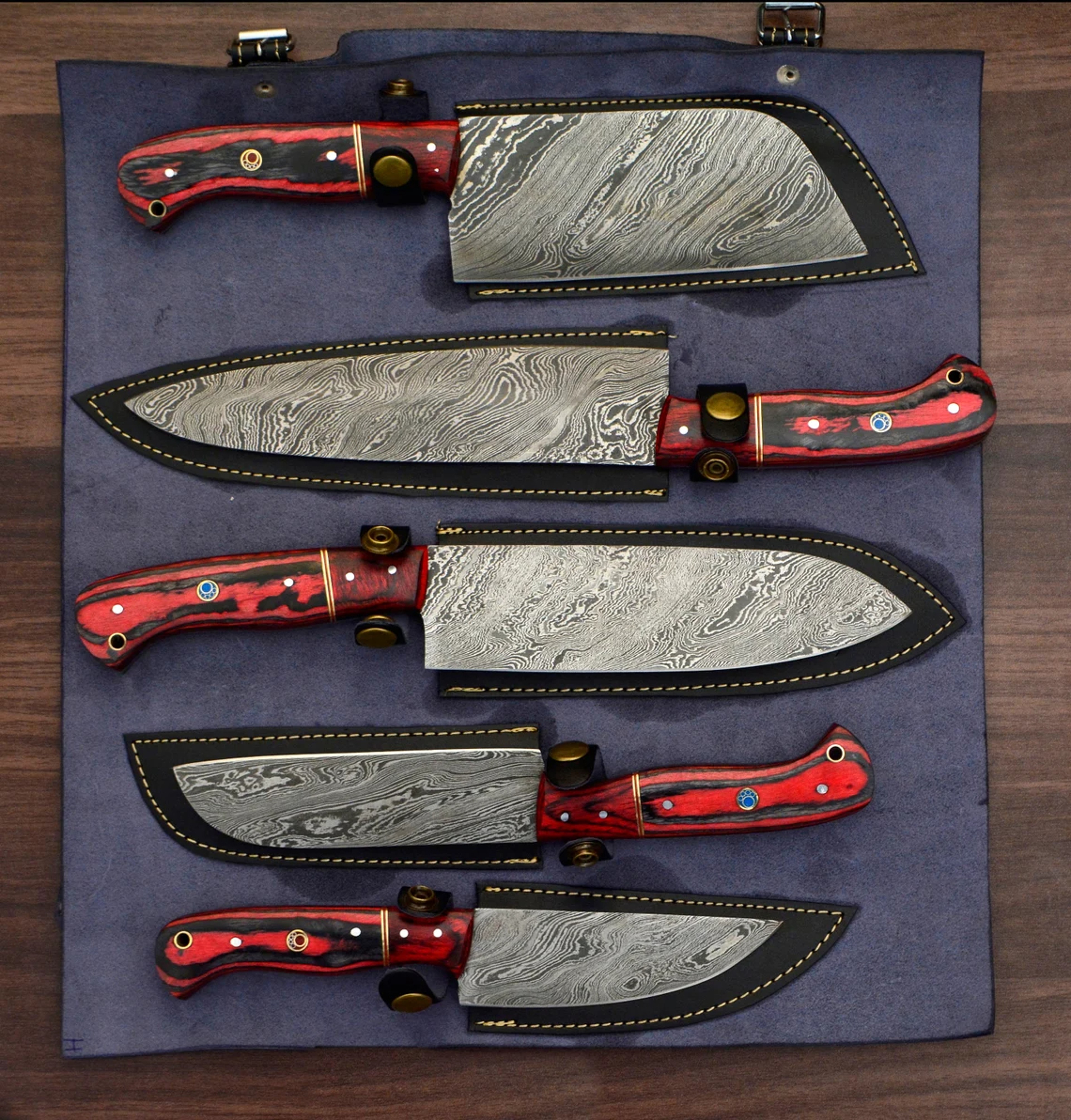 Elite Damascus Steel Chef Knife Set - 5 Pieces Premium knife set – view 4
