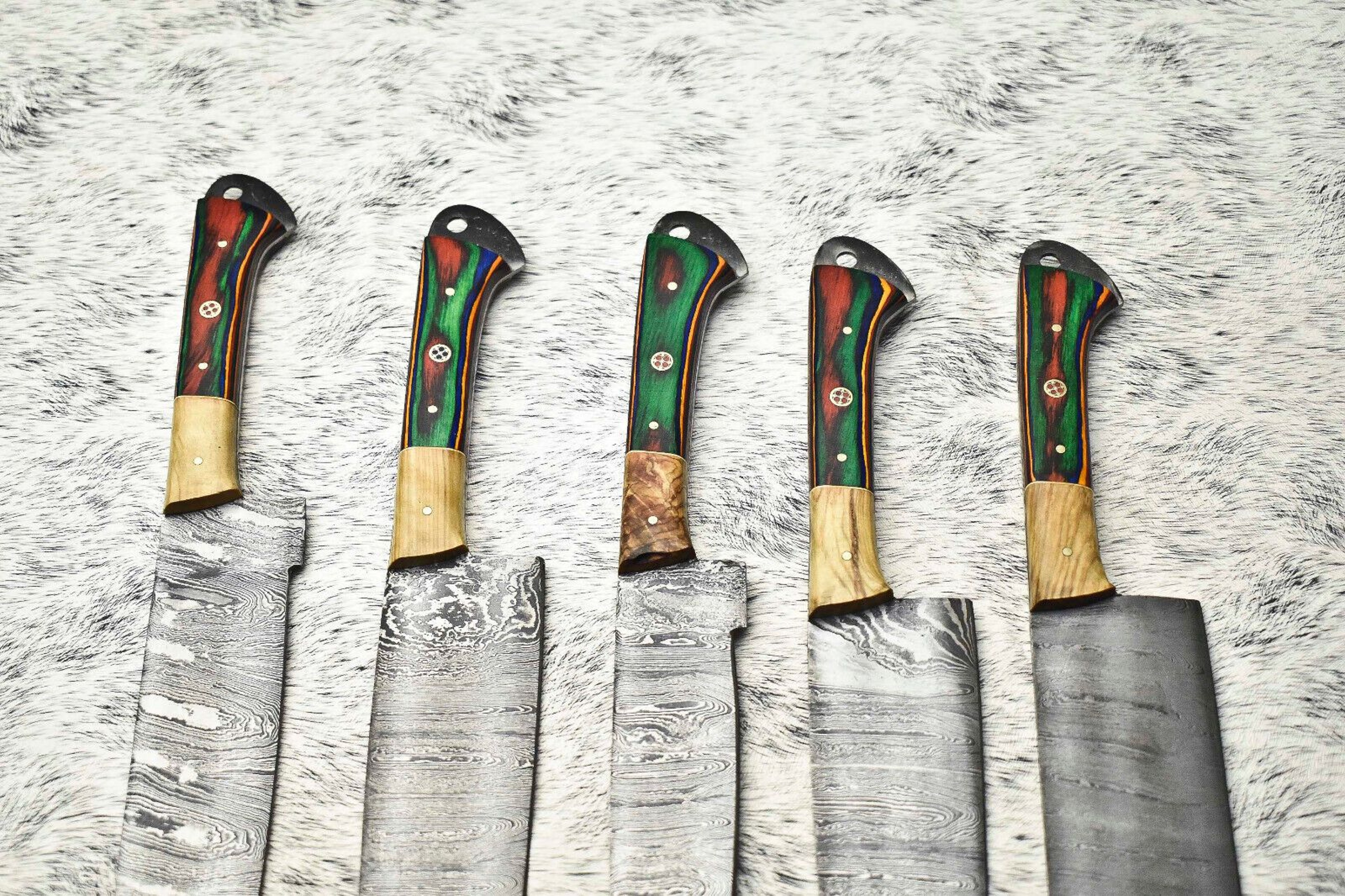 Elite Handmade Damascus Steel Knife Set  5 Custom Chef Knives 2