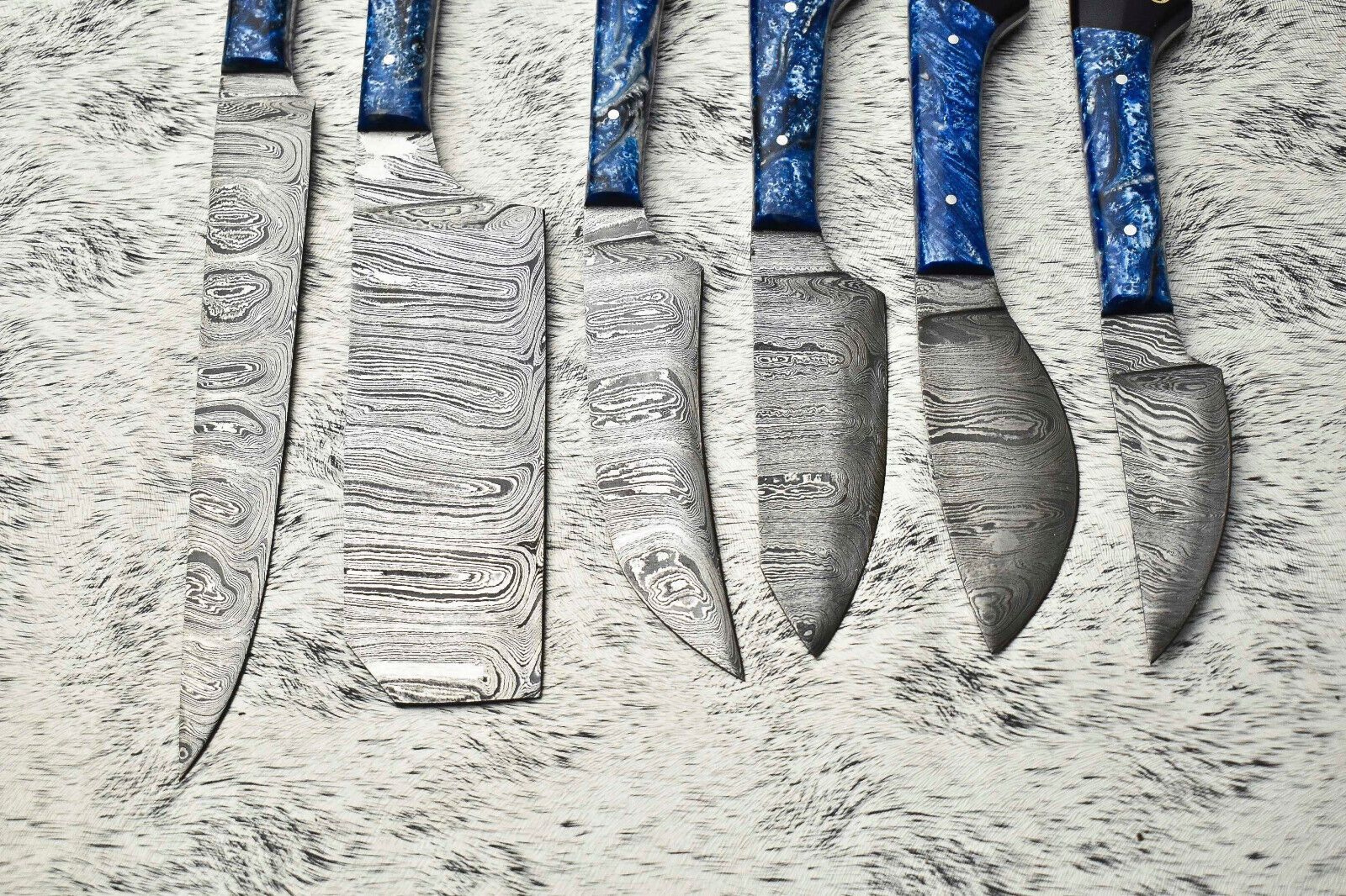 Lot Of 6 Handmade Damascus Steel Chef Knives Set  Custom Forged Kitchen Cutlery Collection 3