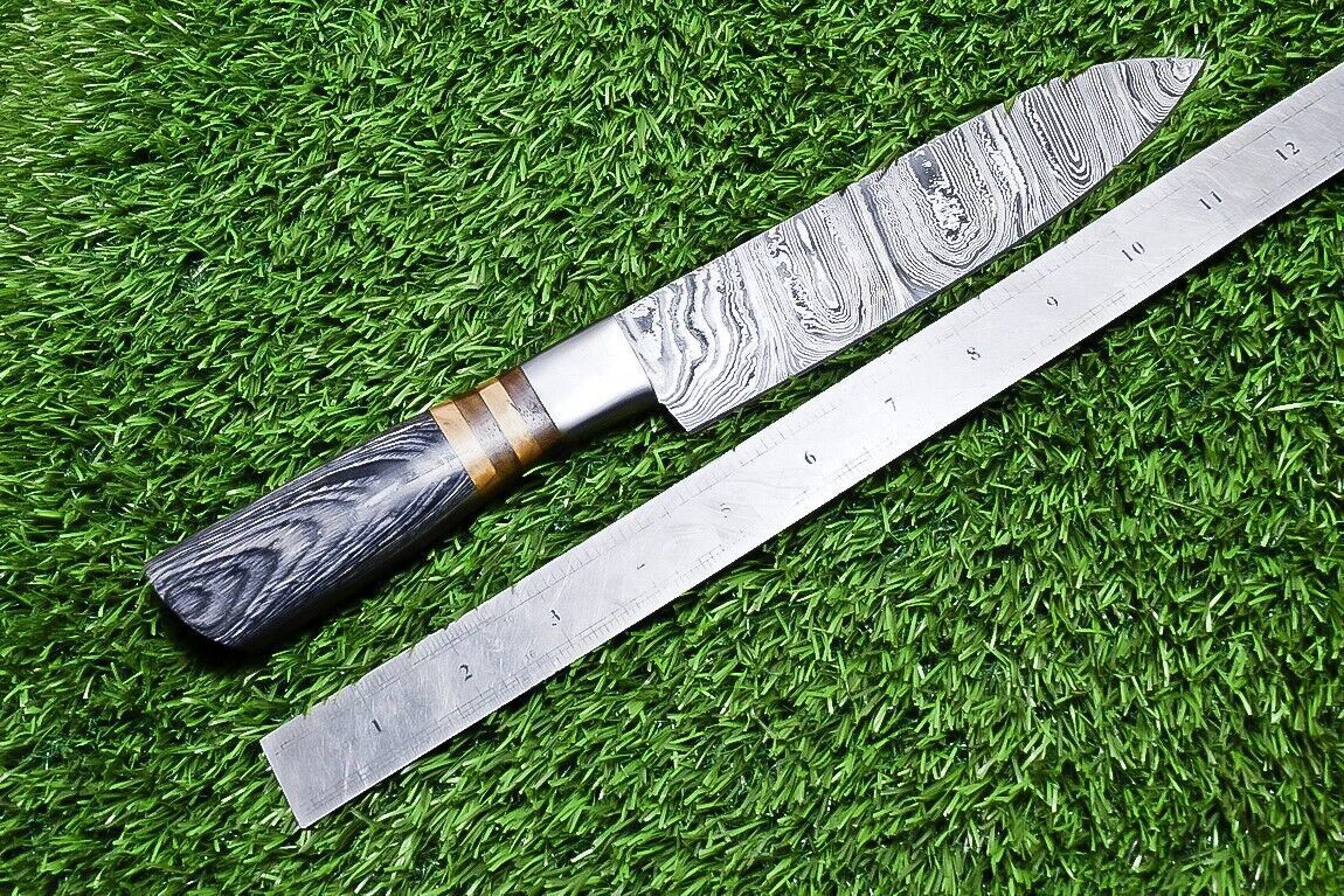 Hand Forged 5Piece Damascus Steel Chef Knife Set  Wood Handle With Sheath 3
