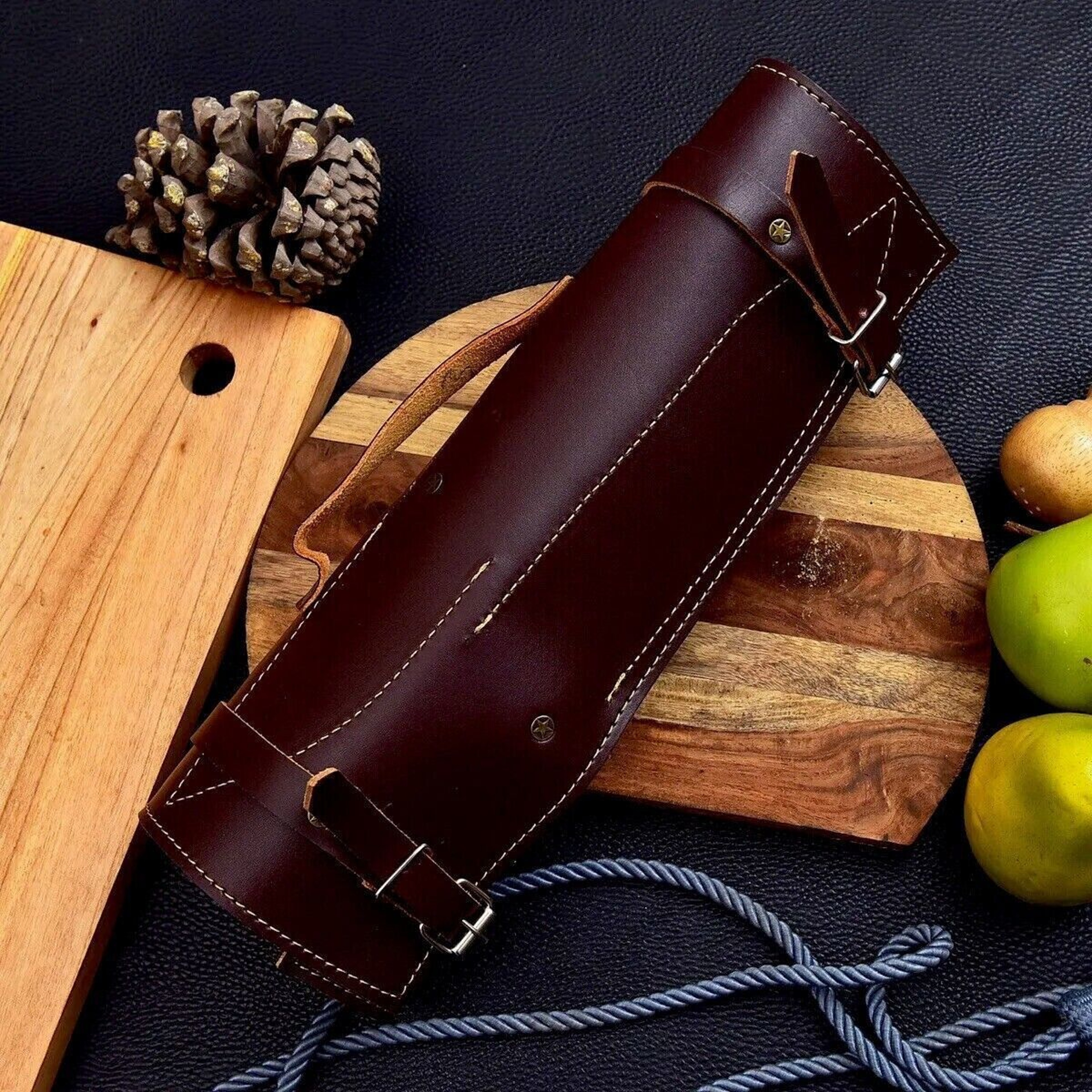 5Piece Damascus Steel Kitchen Knife Set  Custom Wood Handle Design 3