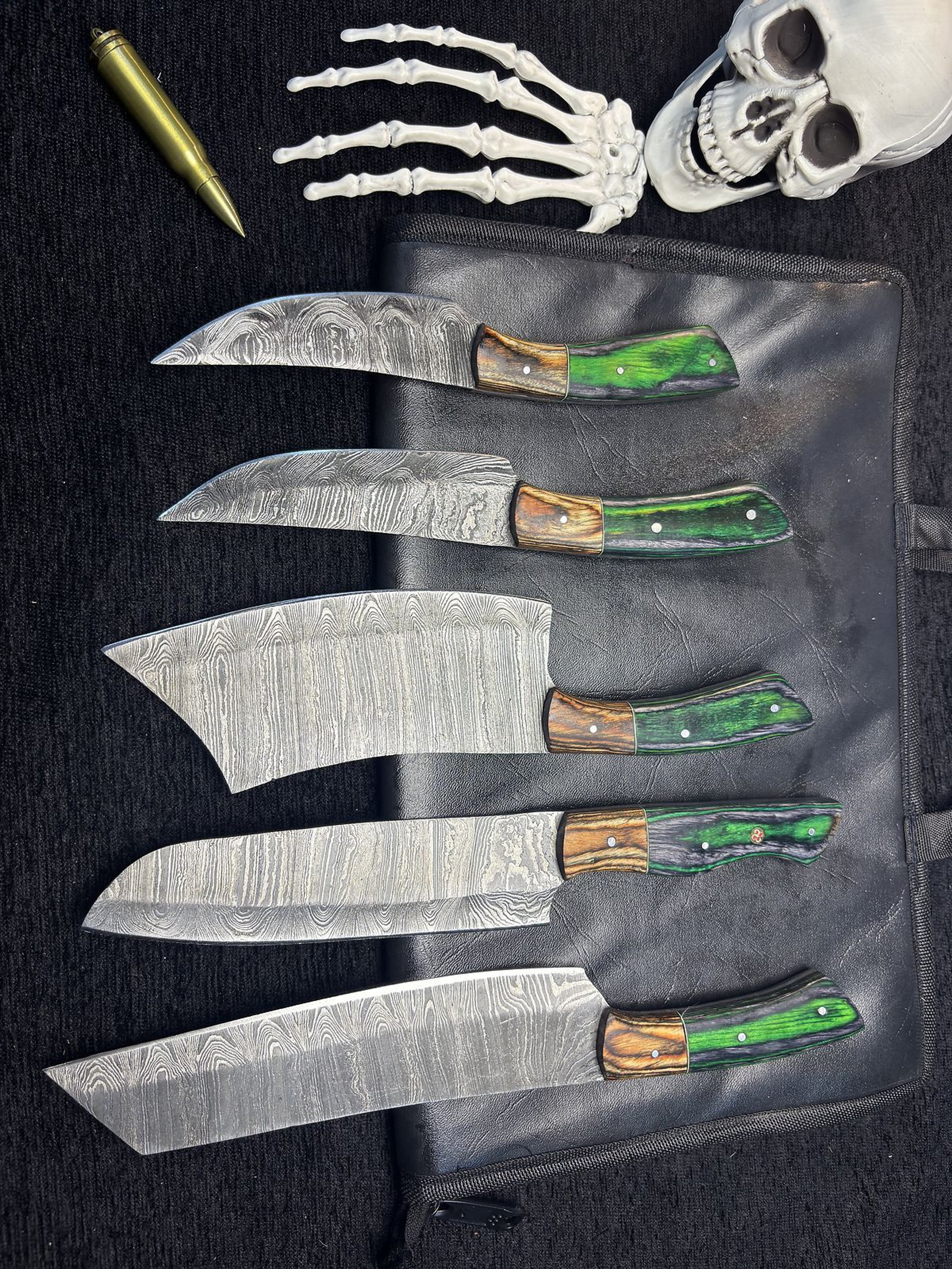 Premium Handmade Damascus Steel Knife Set  5 Pc Professional Chef Knives 0