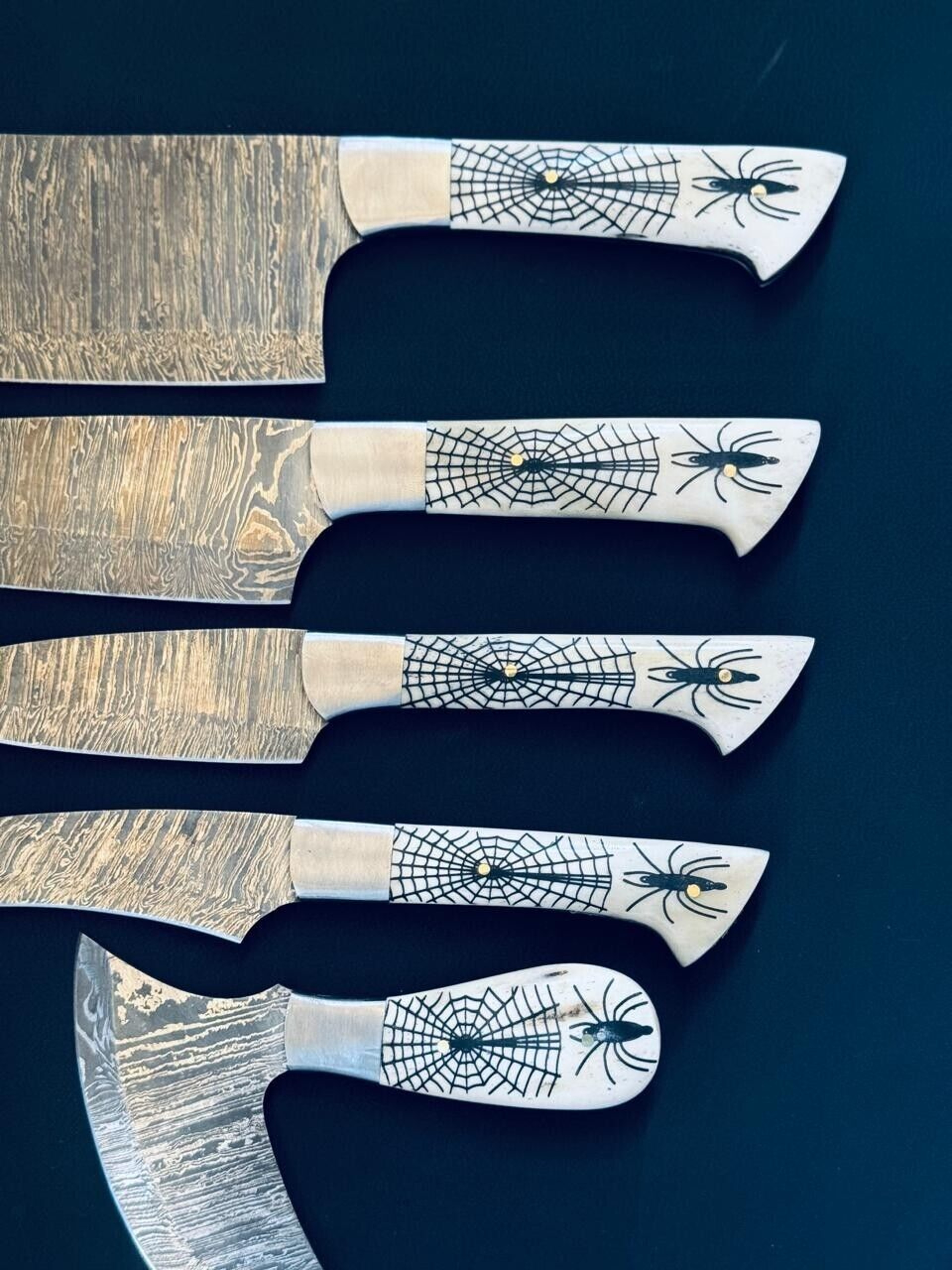IronWave Damascus Steel Knife Collection  5 Pc Professional Chef Knives 3