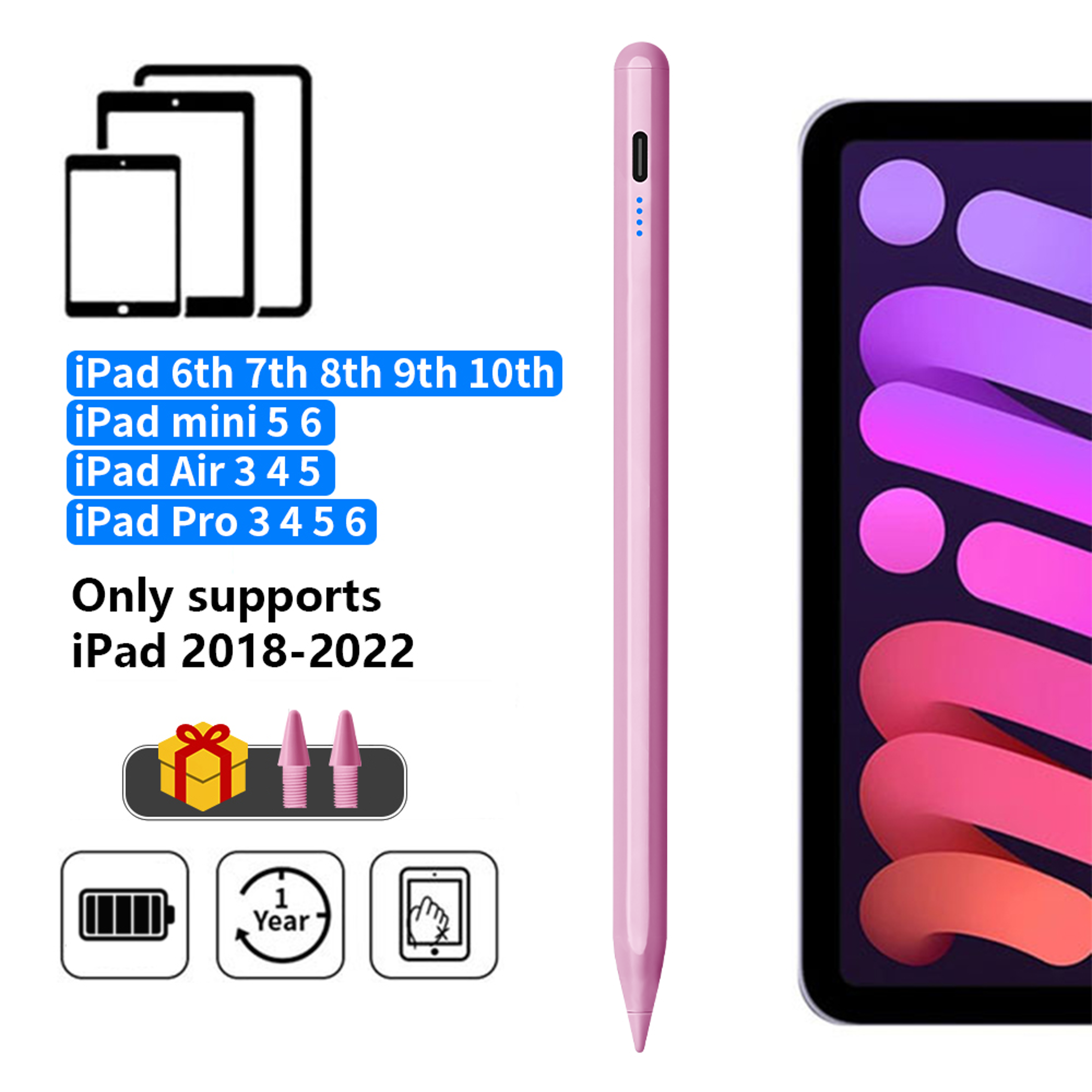 Stylus Pen for Apple Pencil with LED Palm Rejection Touch Pencil for iPad with Power Indicator – view 9