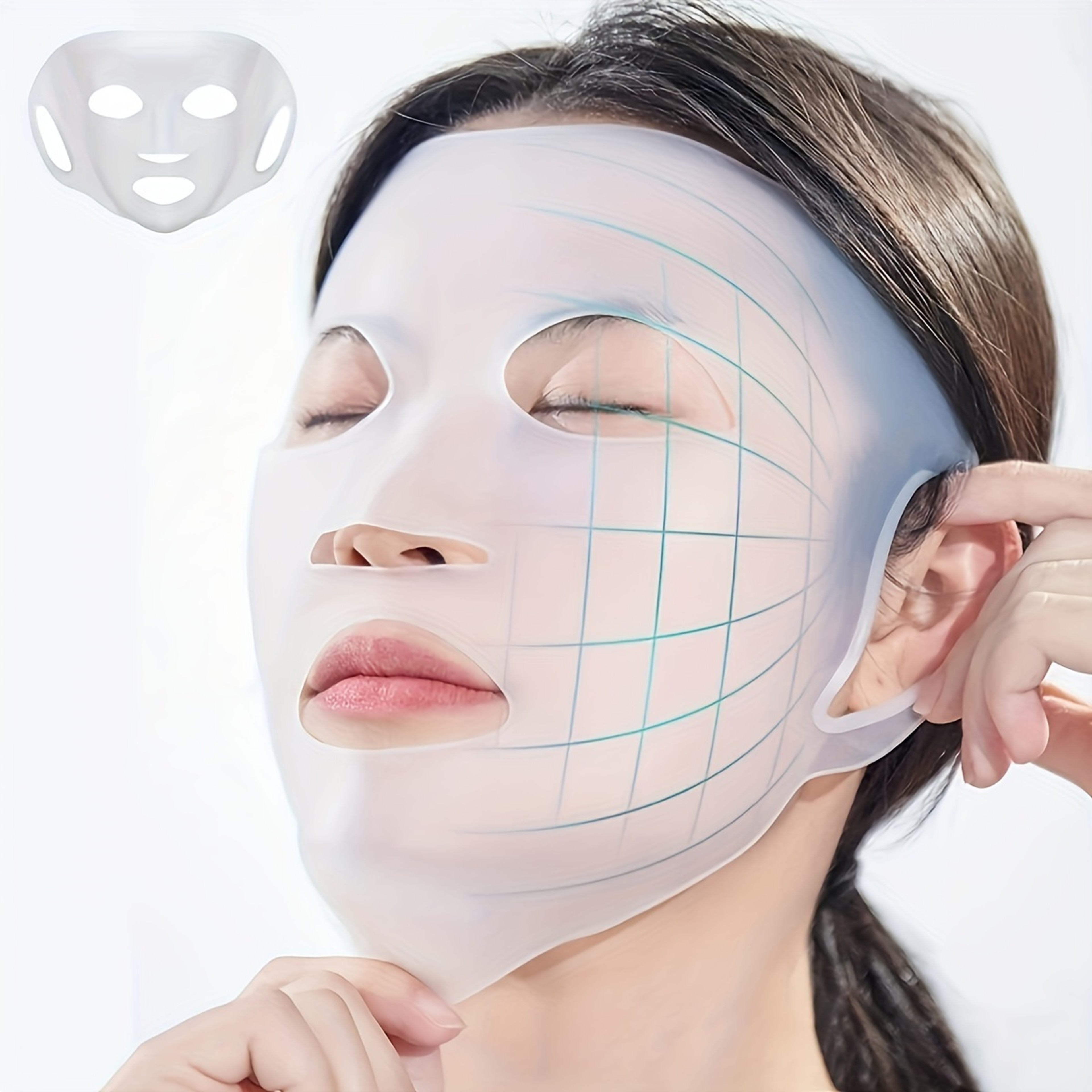 Silicone Facial Mask Cover Reusable AntiEvaporation Moisturizing Fixing Tool