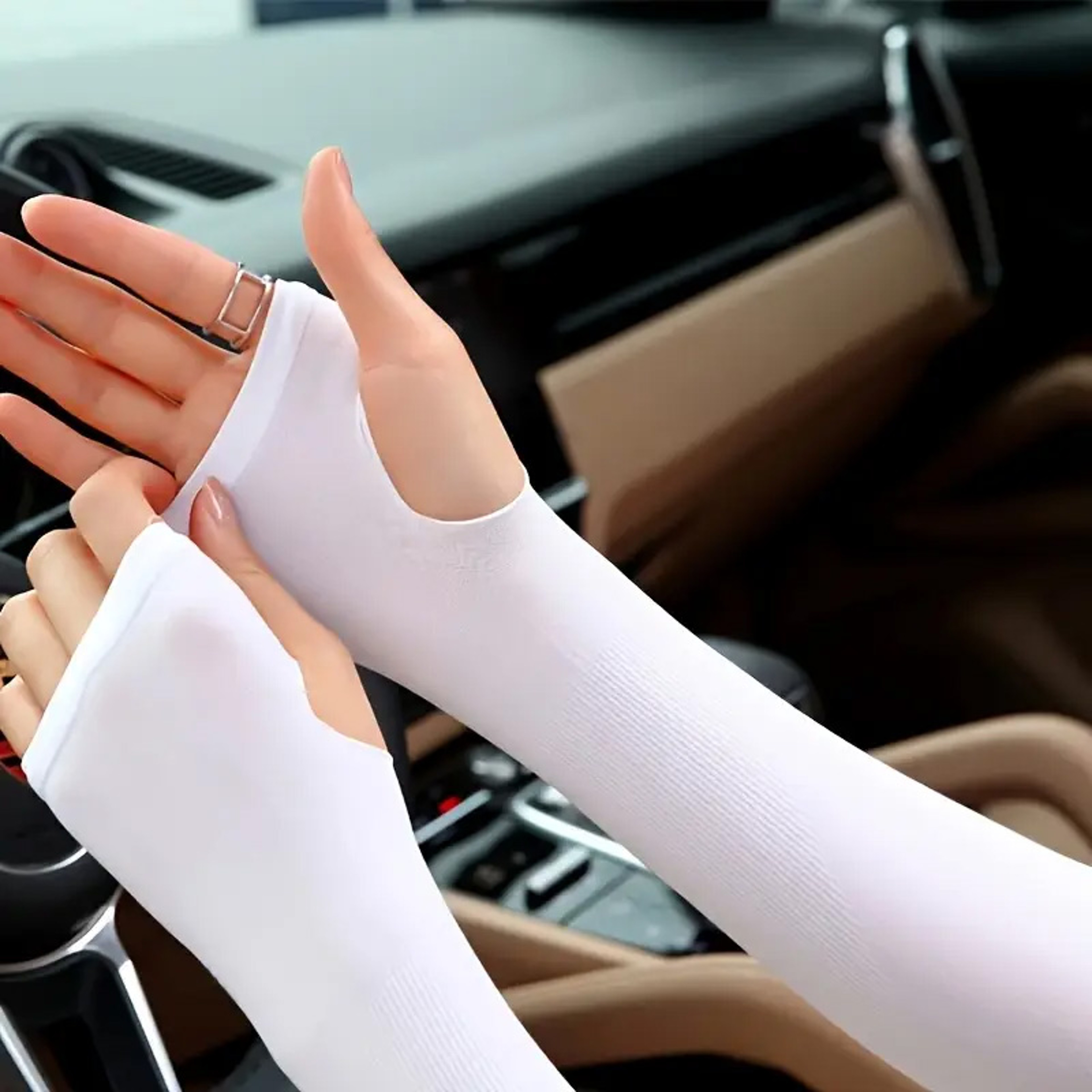 UV Blocking Ice Silk Sun Protective Sleeves High Breathability Nylon Material For Cycling  Sports 1