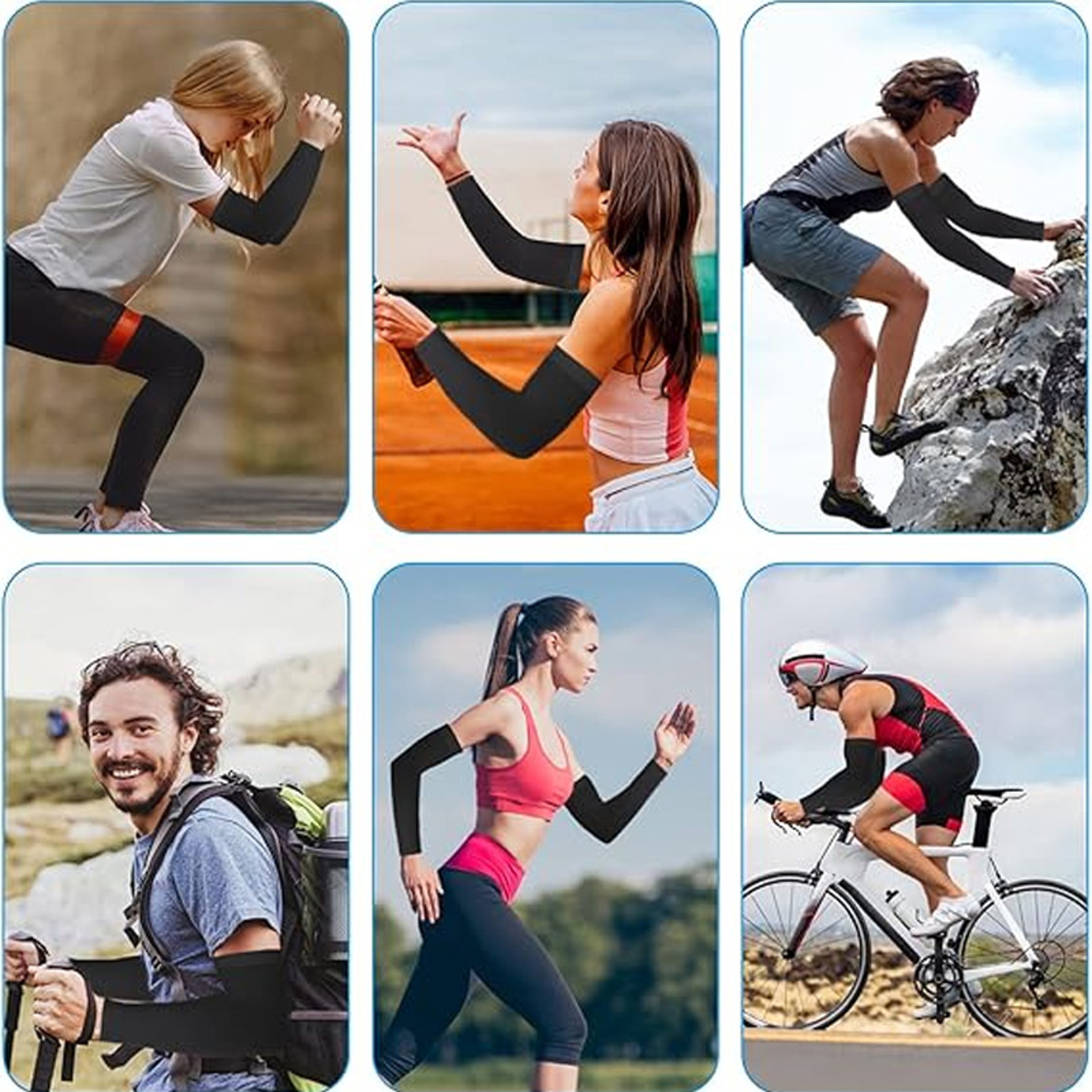 UV Blocking Ice Silk Sun Protective Sleeves High Breathability Nylon Material For Cycling  Sports 0