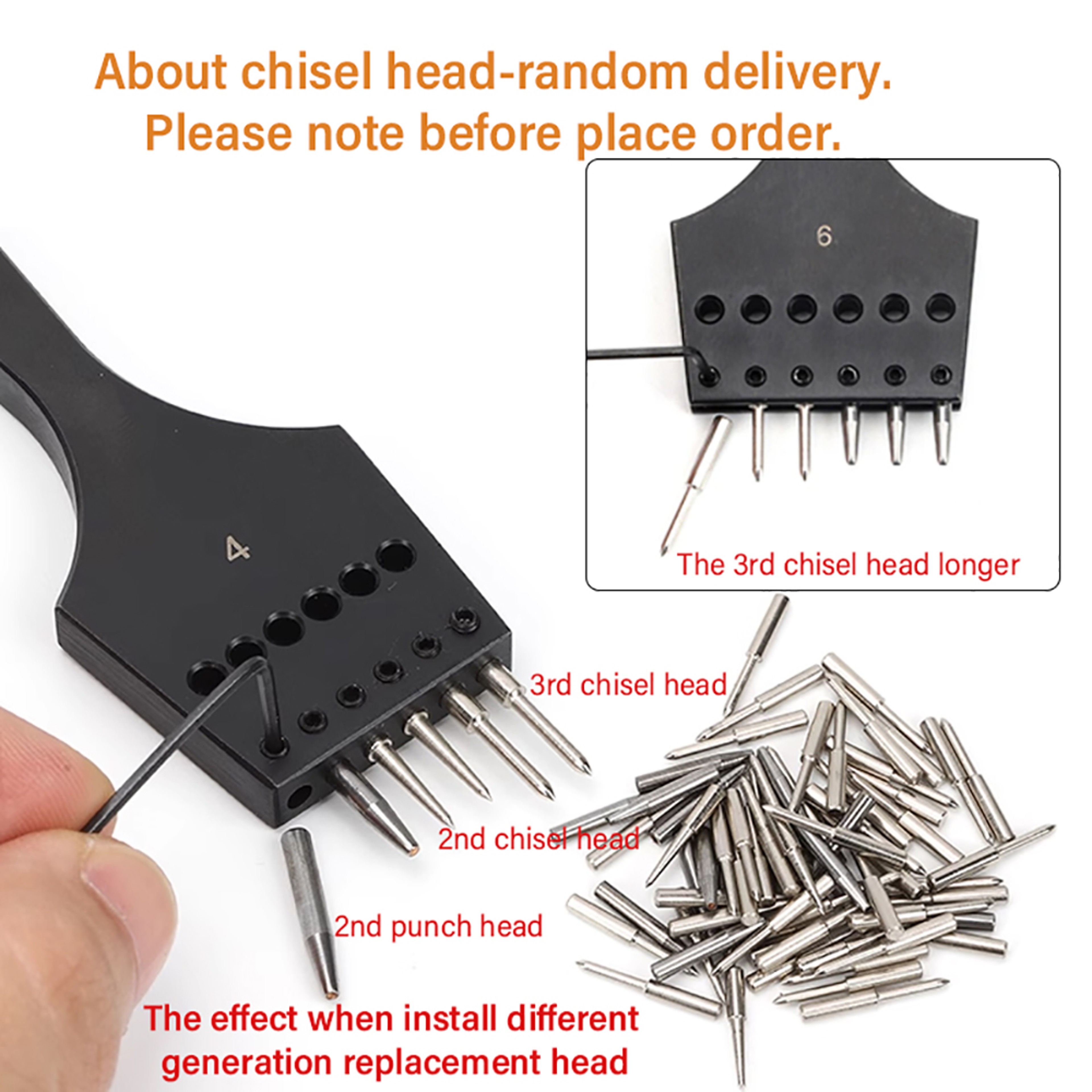 Replaceable Pricking Iron For Leather Generation Sharp Head Removable Round Hole Punch DIY Leather
