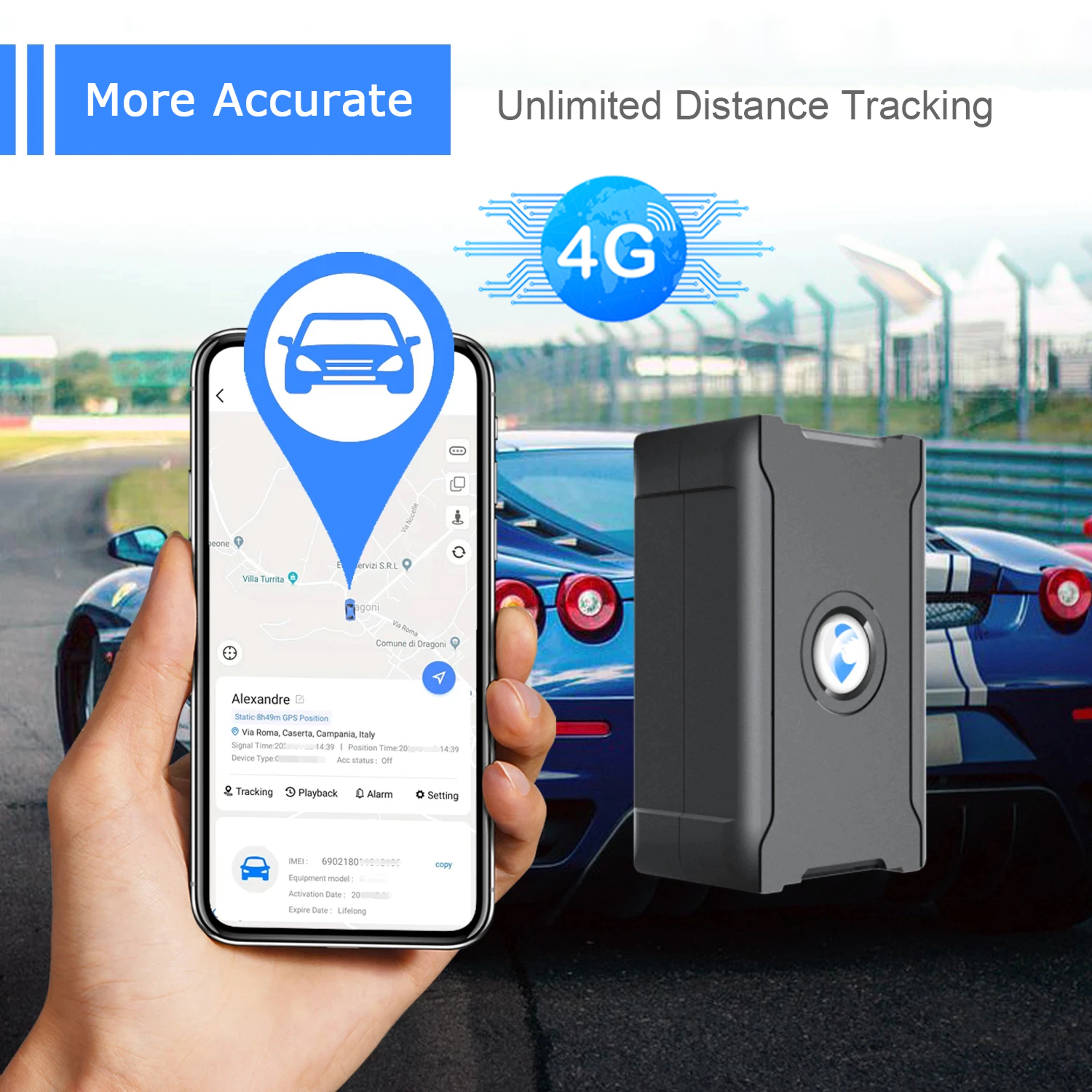 Tracking Locator With First Use Long Last Car GPS Tracker Safe Fences No APN Setting Service Charge 3