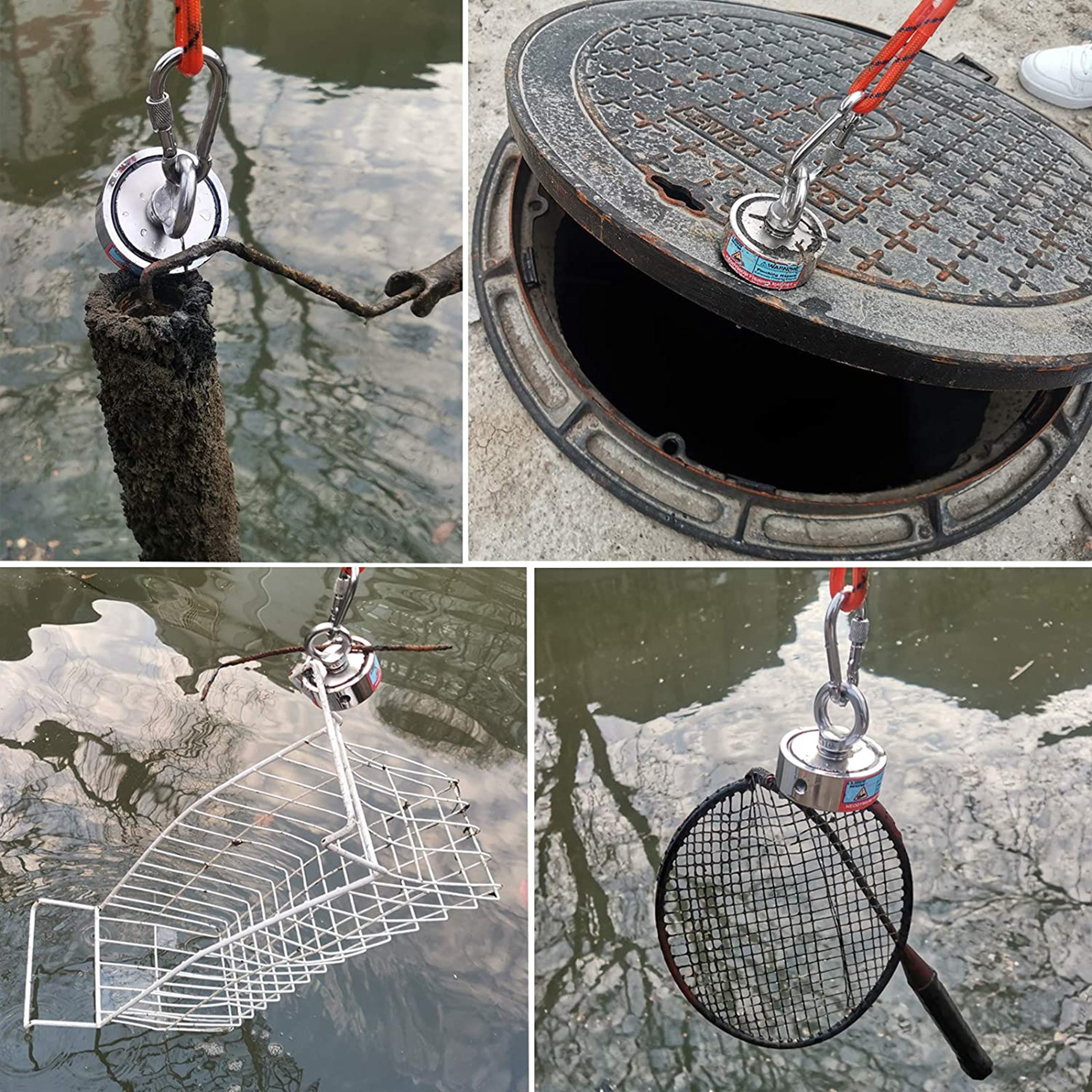 Double Sided Magnet Fishing Kit Neodymium Magnets Rope Claw Gloves Glue Shovel Bag Magnetic Recover 0