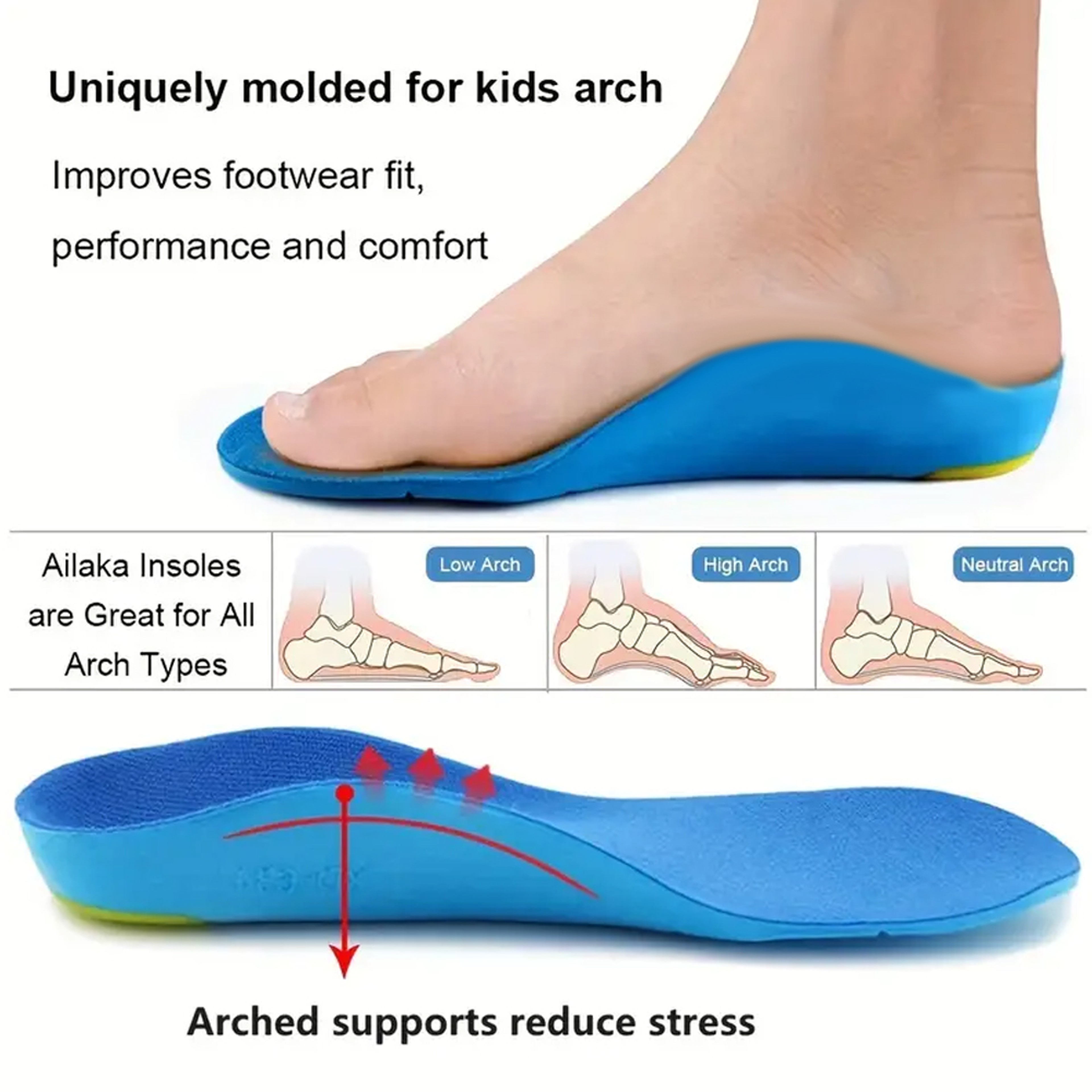 Orthotic Insoles for Kids with Flat Feet, Boost Comfort & Support Active Kids – view 5