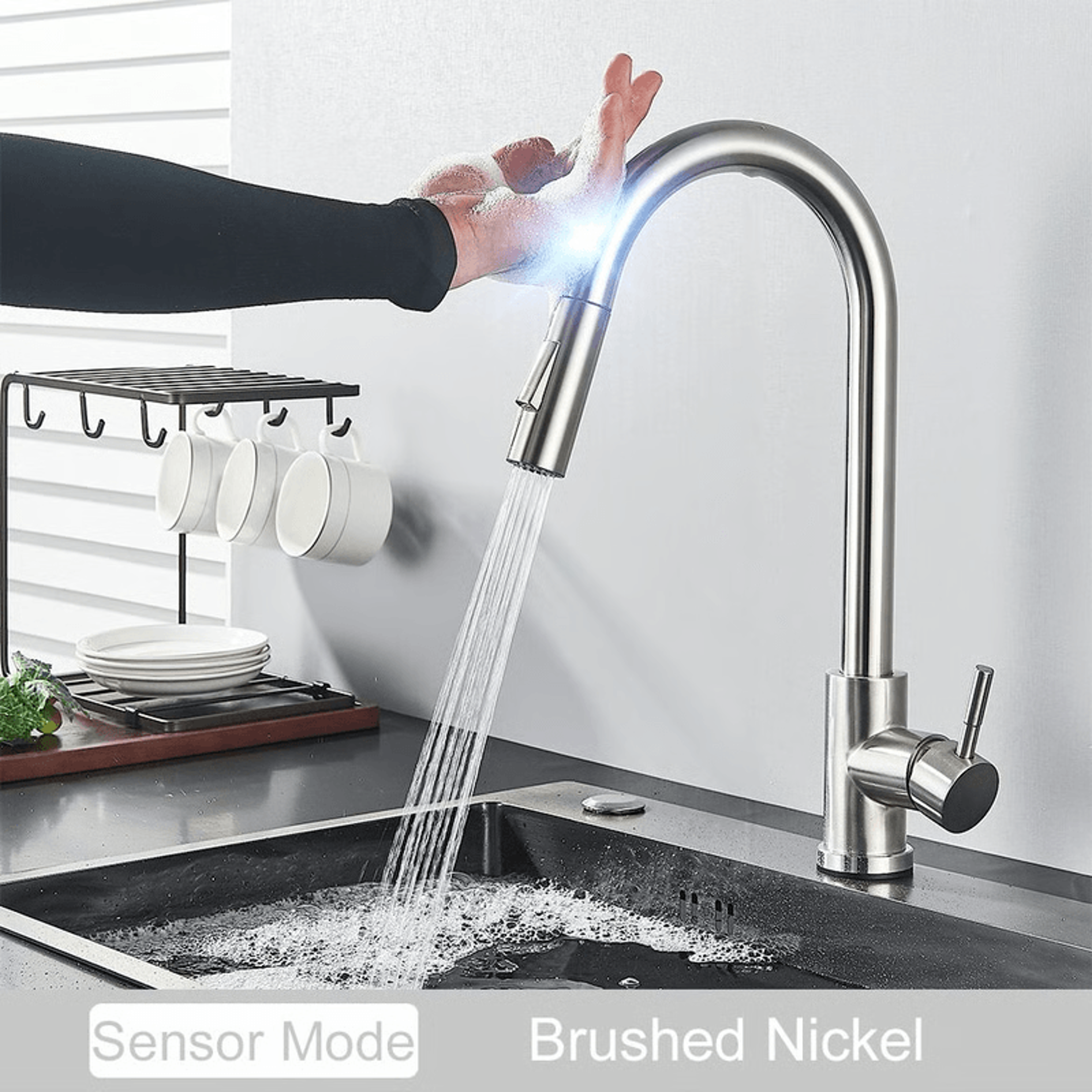 Smart Touch Sensor Kitchen Tap With PullOut Sprayer  Easy Clean Design 5