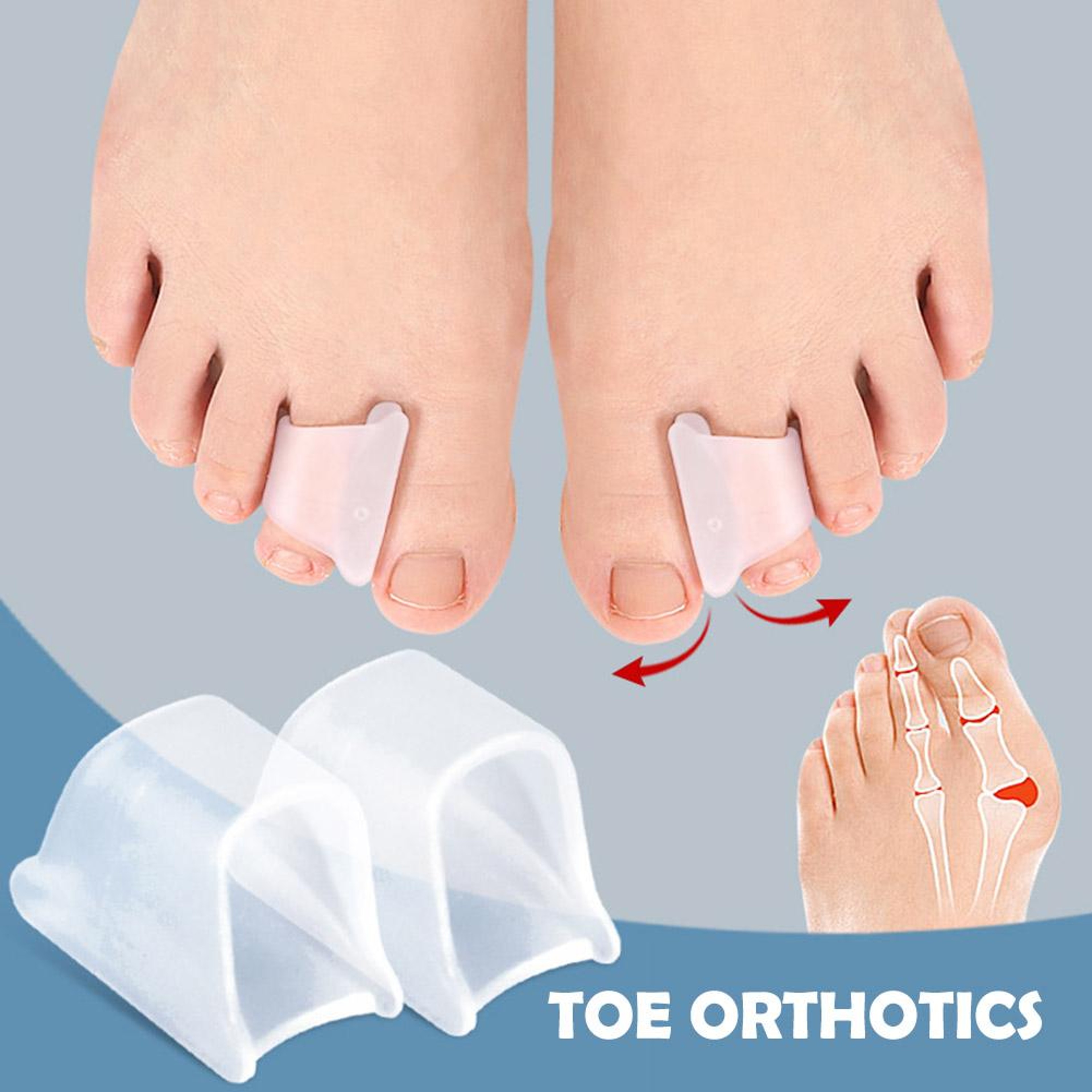 Hammertoe Corrector Toe Straightener for Bent, Curled & Claw Toes (2-Piece Set) – view 5