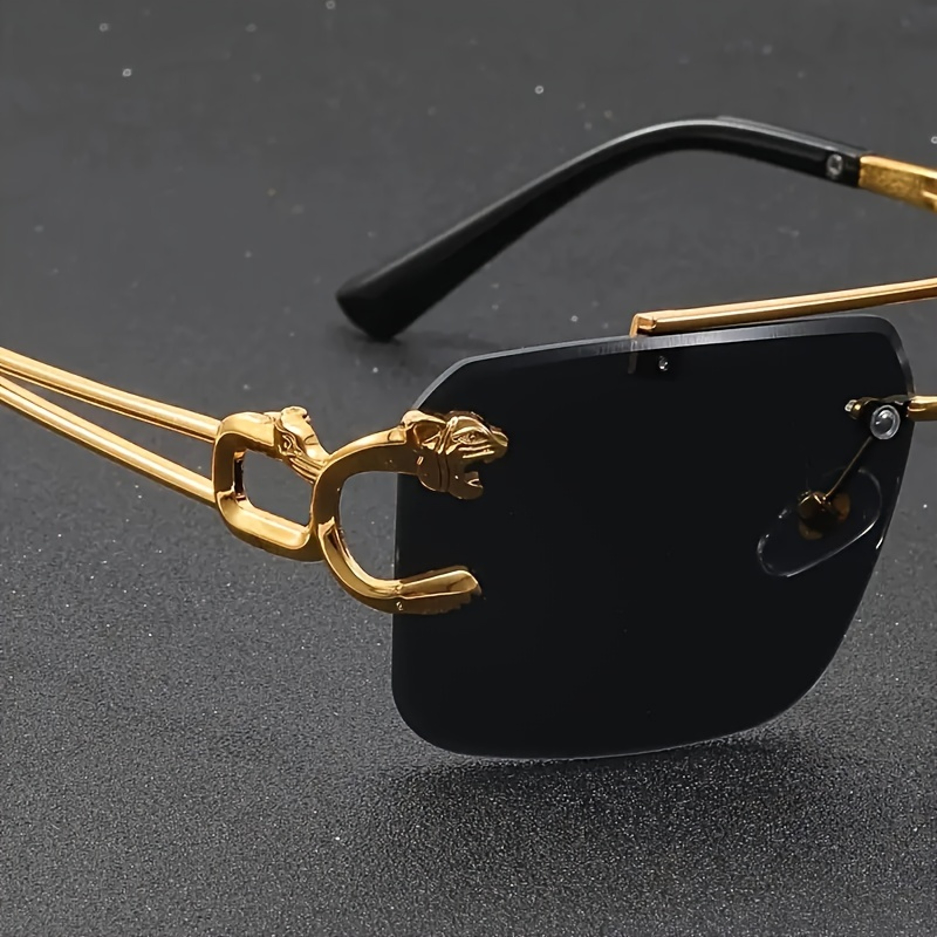 Golden Edge Frameless Sunglasses with Anti-Glare UV Protection for Men & Women – view 5