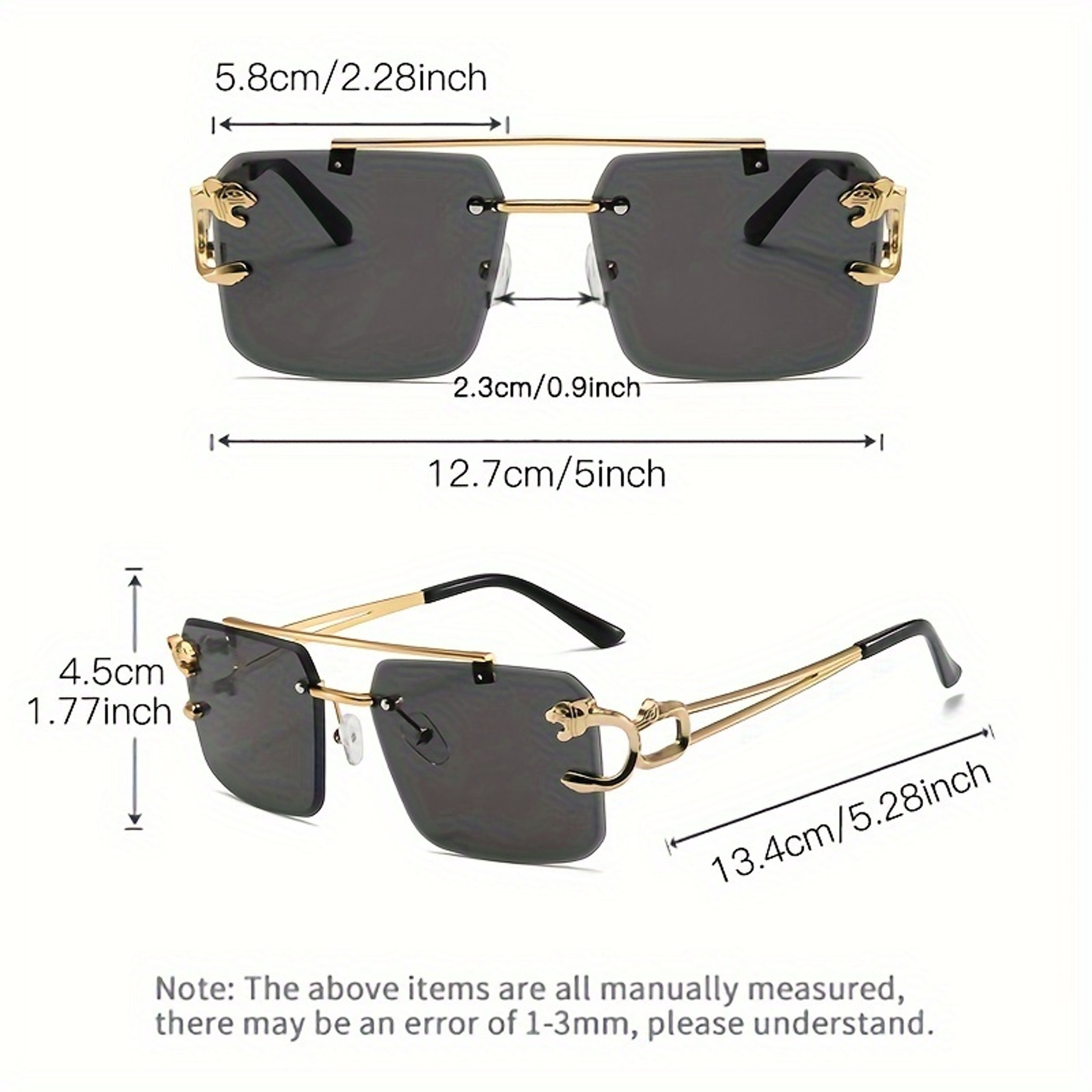 Golden Edge Frameless Sunglasses with Anti-Glare UV Protection for Men & Women – view 6