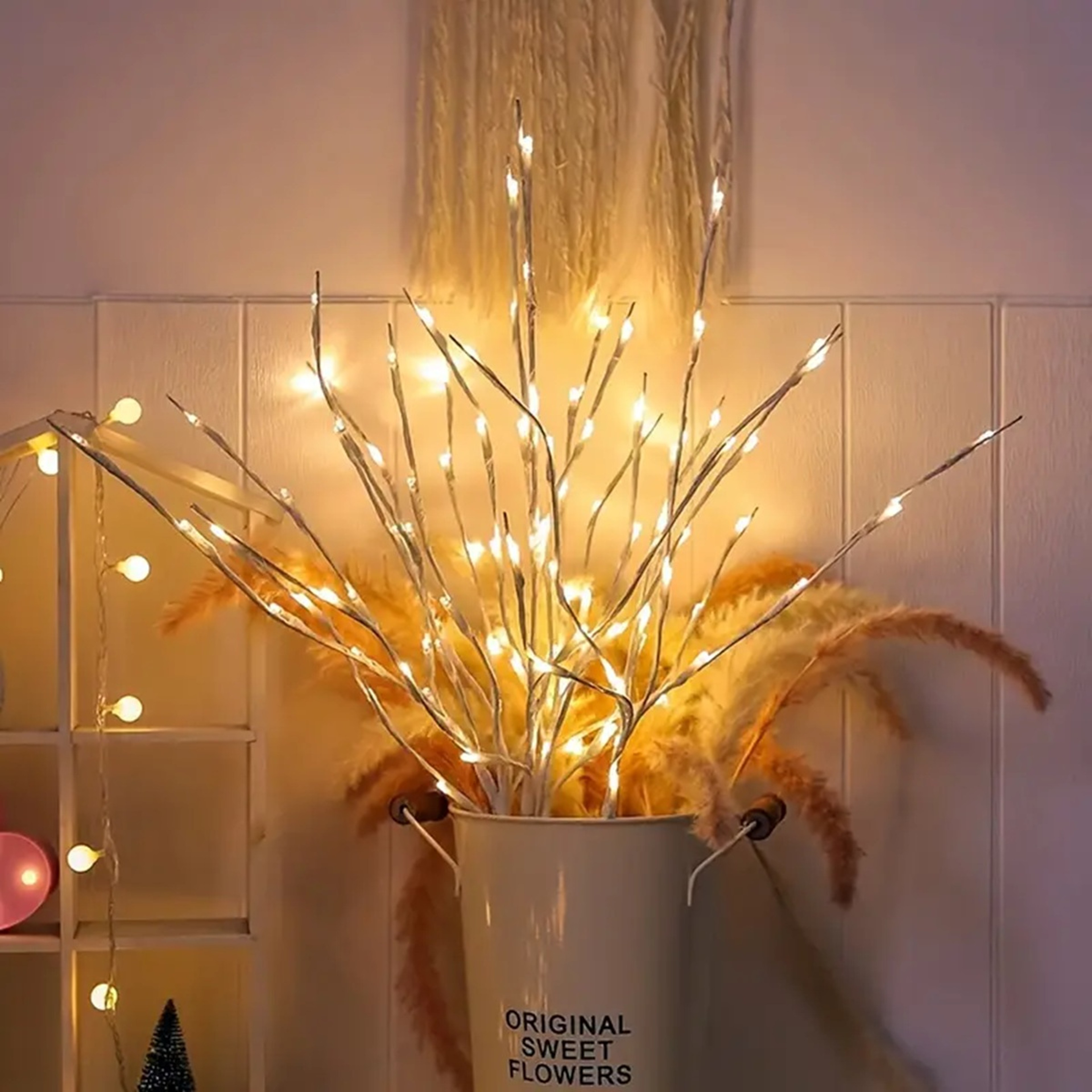 Battery Operated White Birch Branch Lights, Willow Fairy Lights for Bedroom, Home, and Outdoor Decoration – view 7