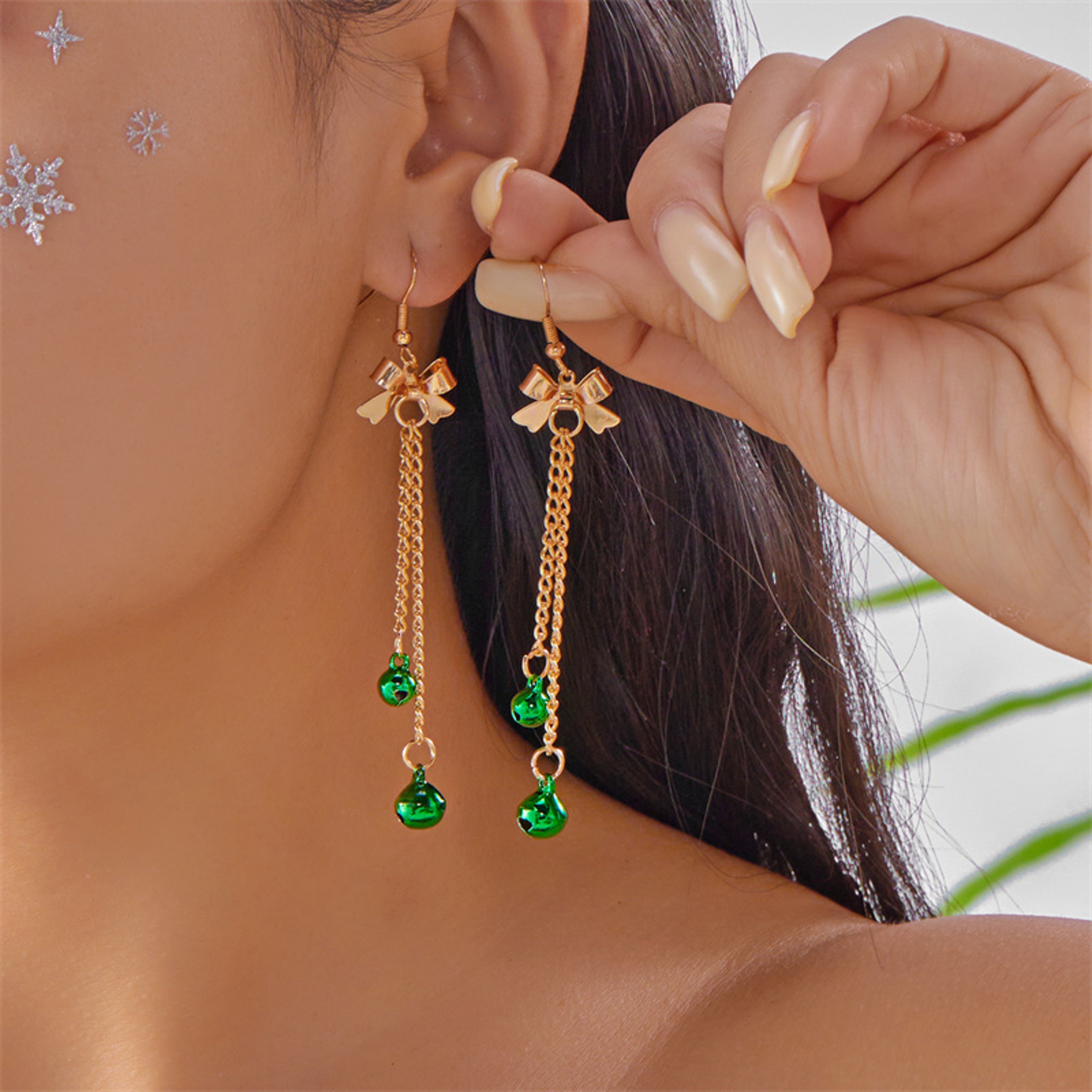Asymmetrical Christmas Earrings, Santa Claus Snowman, Snowflake Tree, Trendy Earrings for Women, Girls New Year Jewelry – view 26