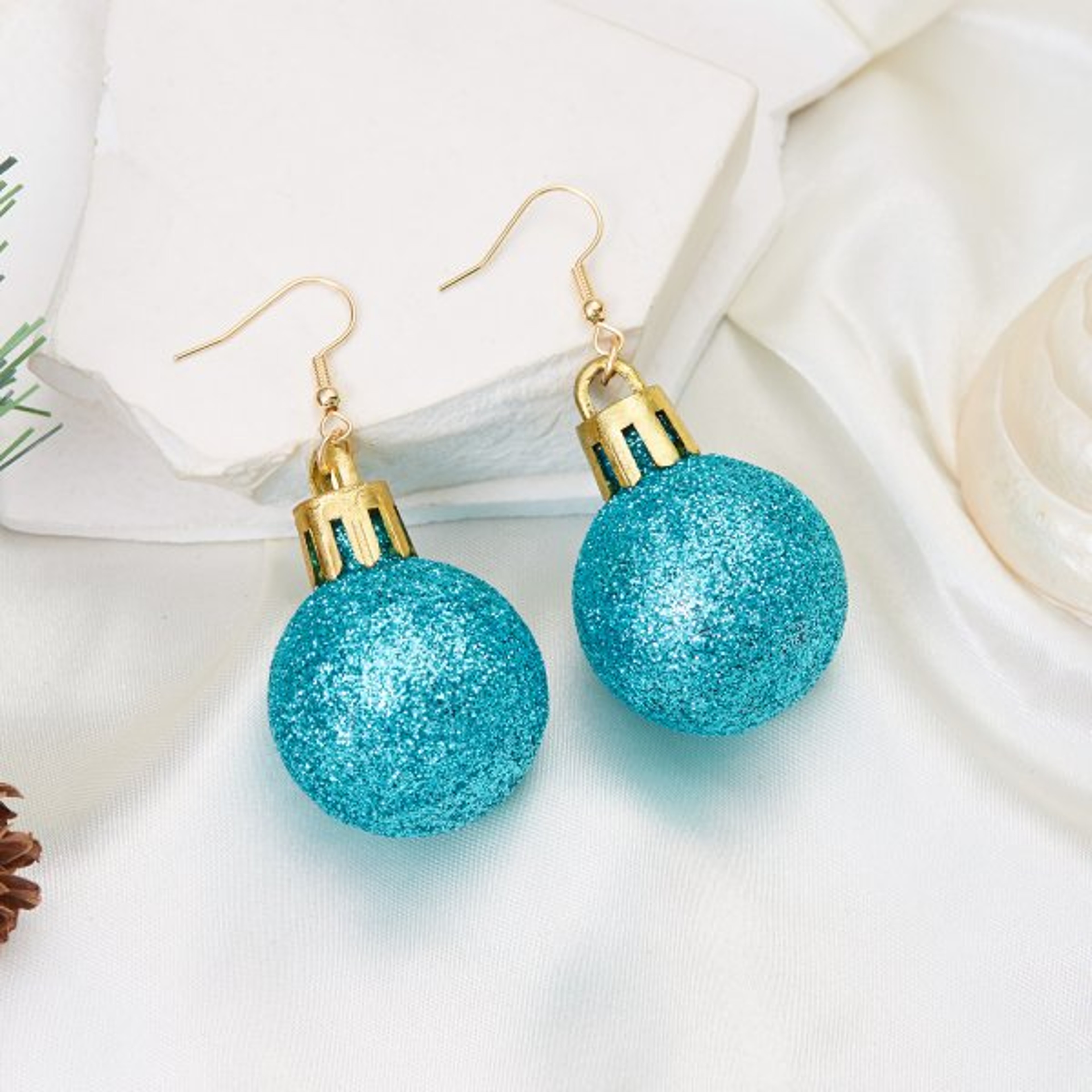Christmas Snowflake Star Ball Shaped Bulb Earrings Hook For Women Ear Dangle Drop Xmas Fashion Party Jewelry Gift – view 7