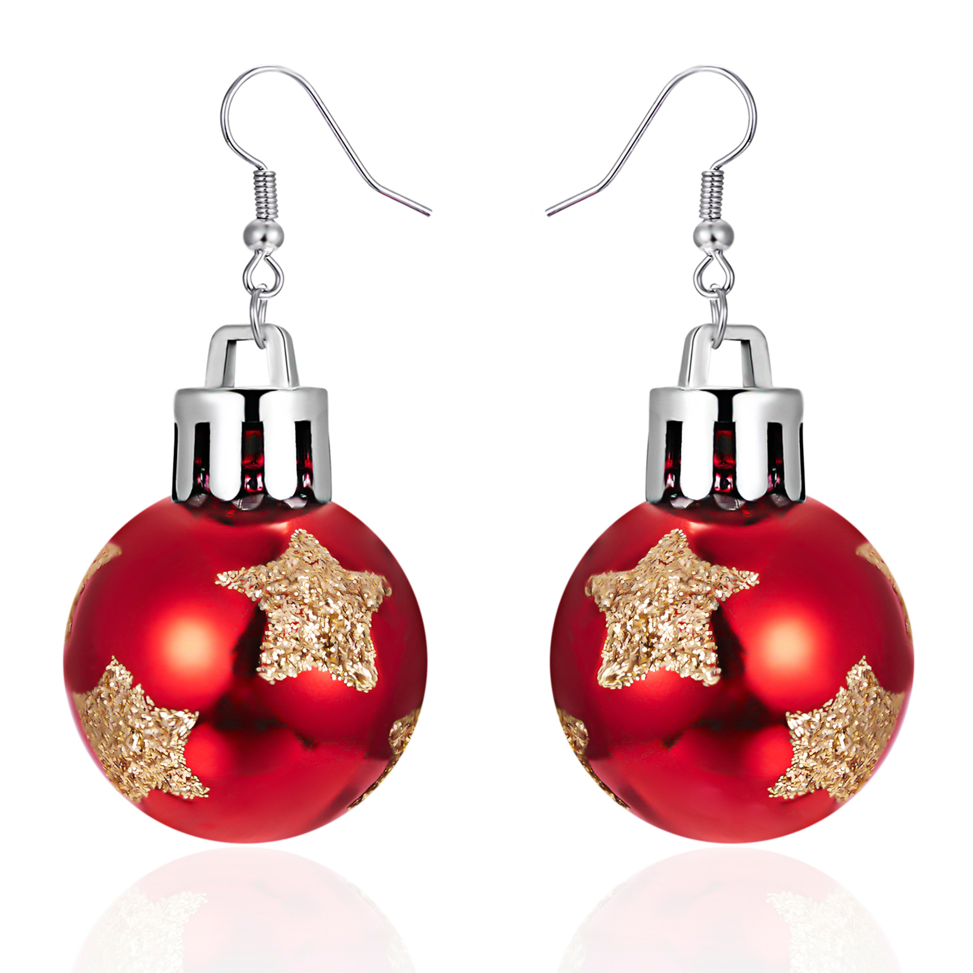 Christmas Snowflake Star Ball Shaped Bulb Earrings Hook For Women Ear Dangle Drop Xmas Fashion Party Jewelry Gift – view 19