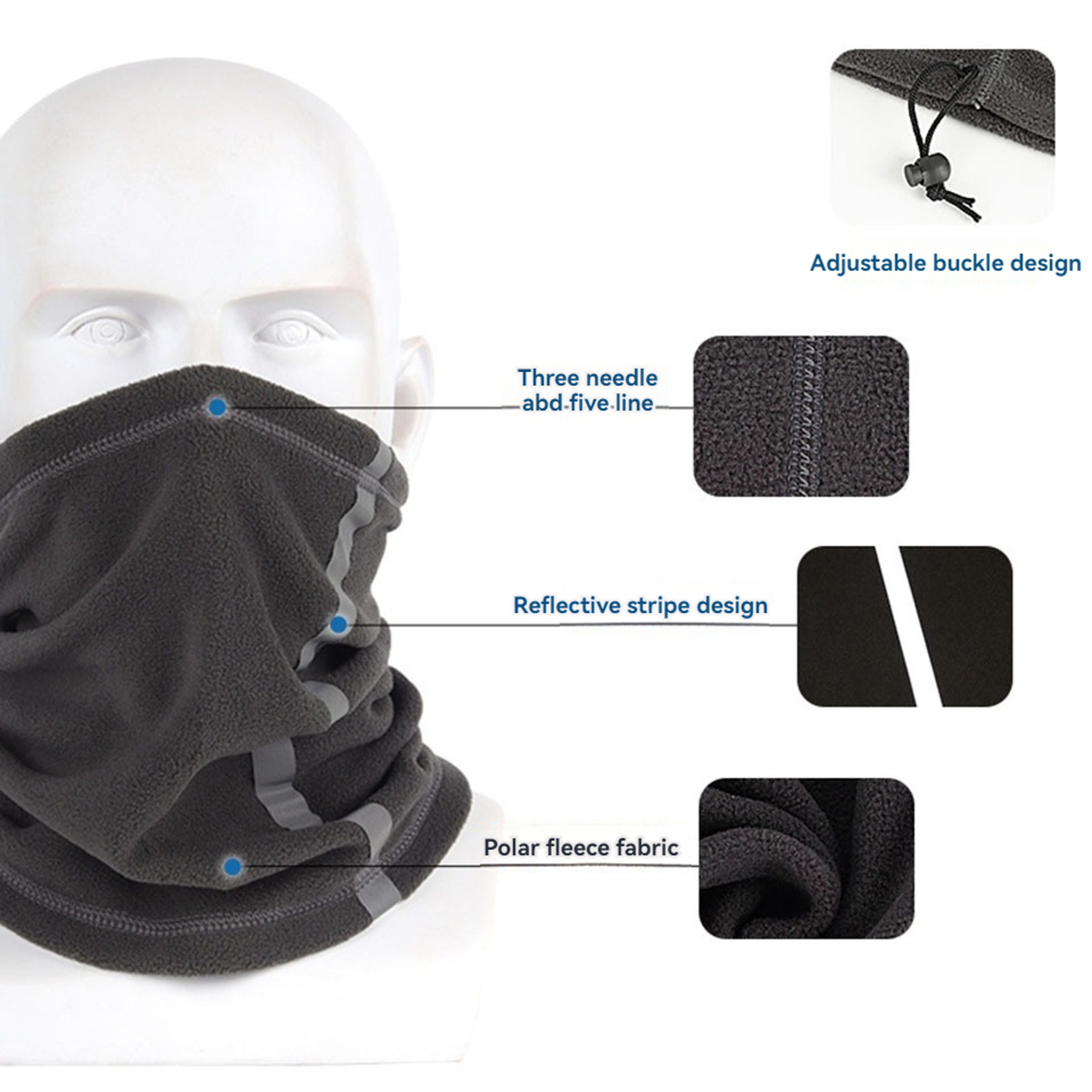 LOOGDEEL Motorcycle Half Face Mask Neck Scarves Reflective Skiing Neck Cover Mask Scarf Riding Wind 5