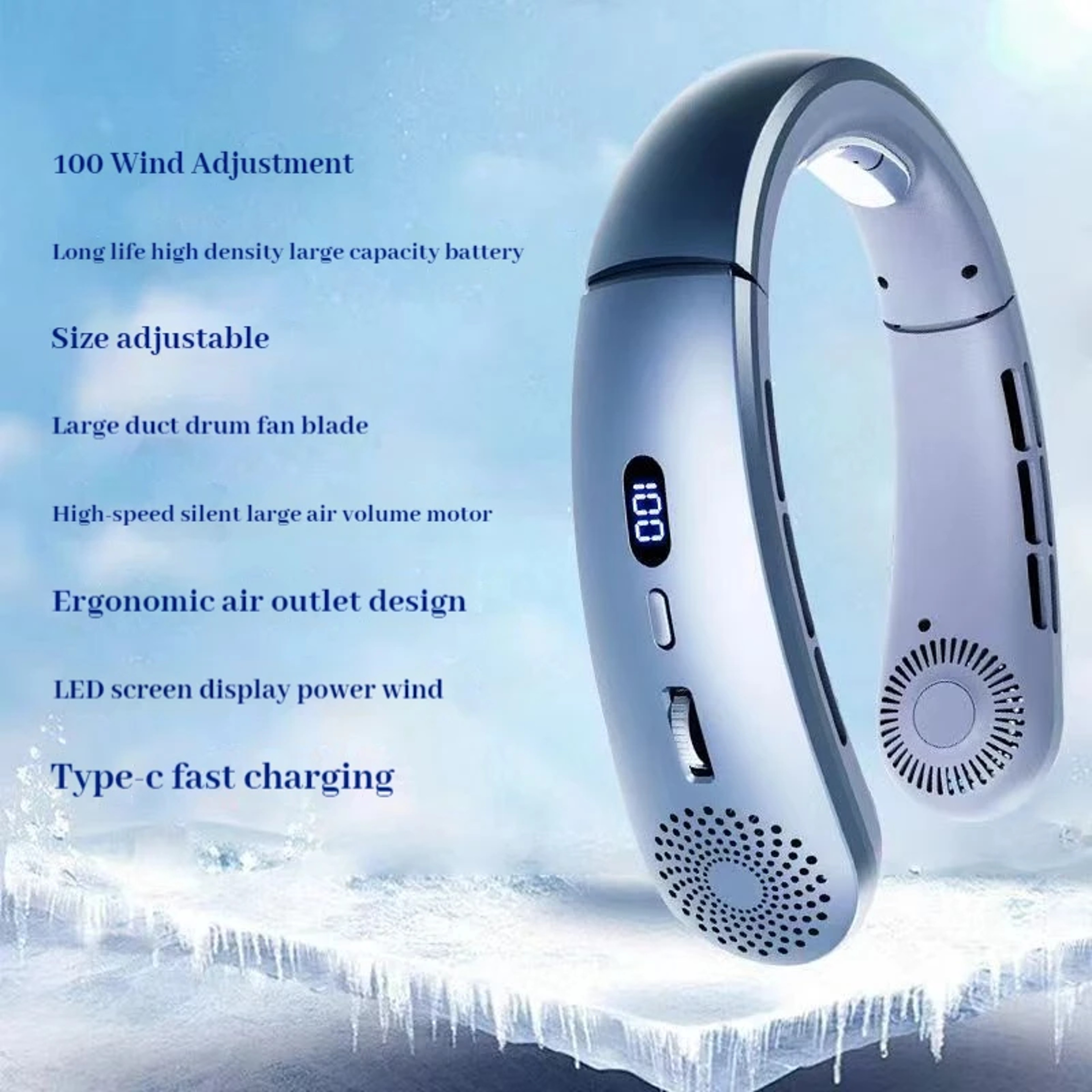 Low Noise Speed Hands Free Neck Fan, Lightweight Wearable Sports Fan for Indoor and Outdoor – view 10