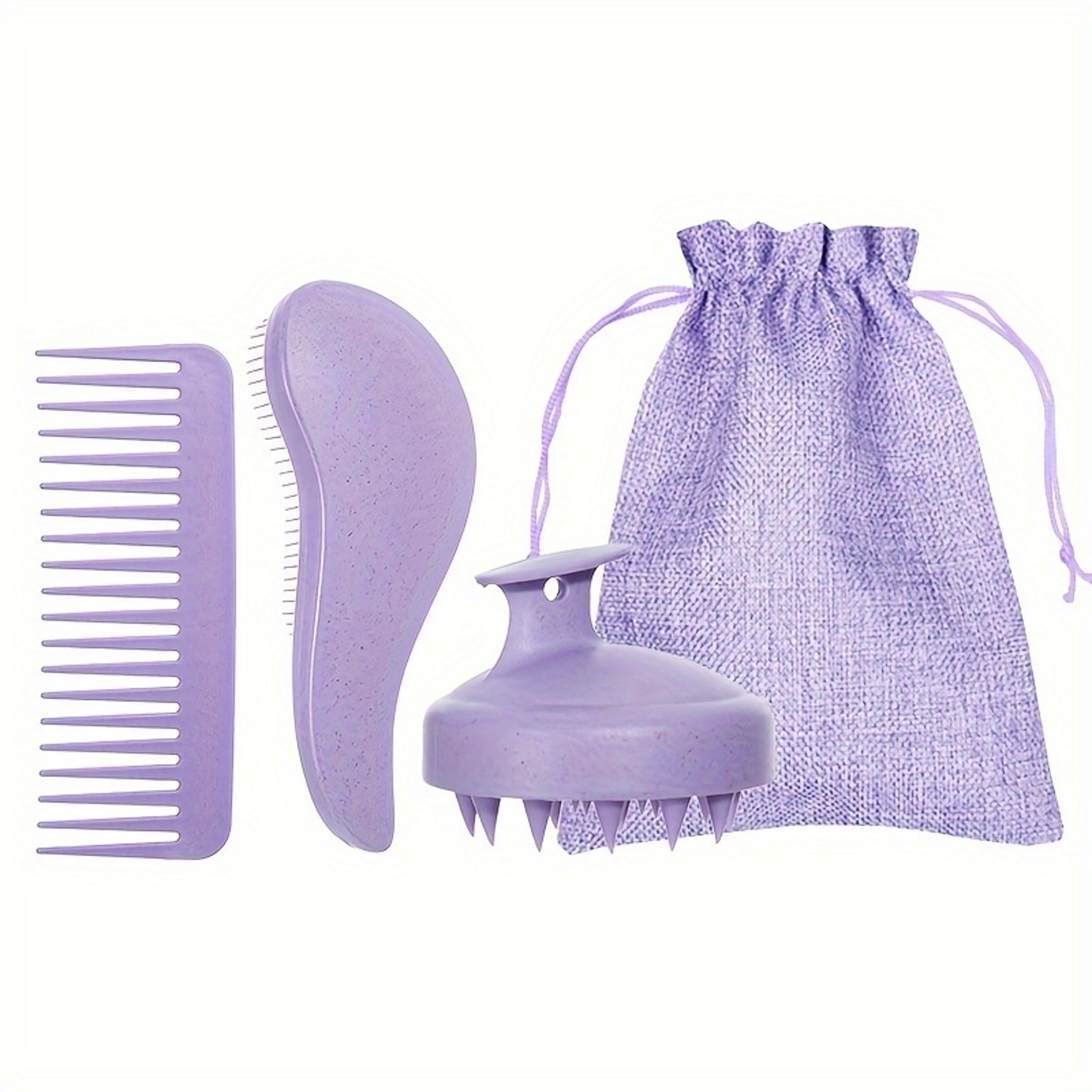 Portable Silicone Scalp Massager, Eco-Friendly Hair Brush Set with Soft Bristles & Colorful Gift Set for Normal Hair – view 8