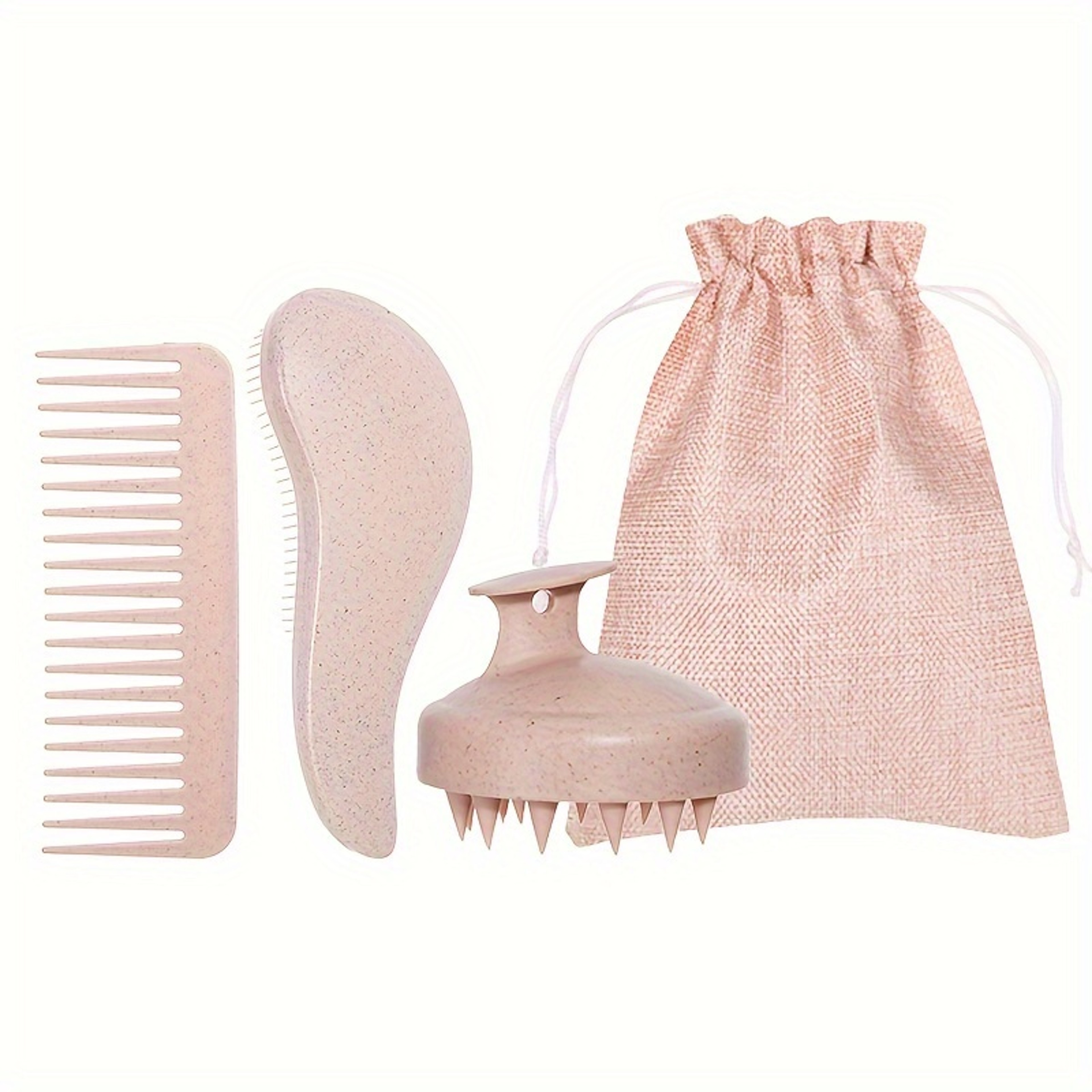 Portable Silicone Scalp Massager, Eco-Friendly Hair Brush Set with Soft Bristles & Colorful Gift Set for Normal Hair – view 10