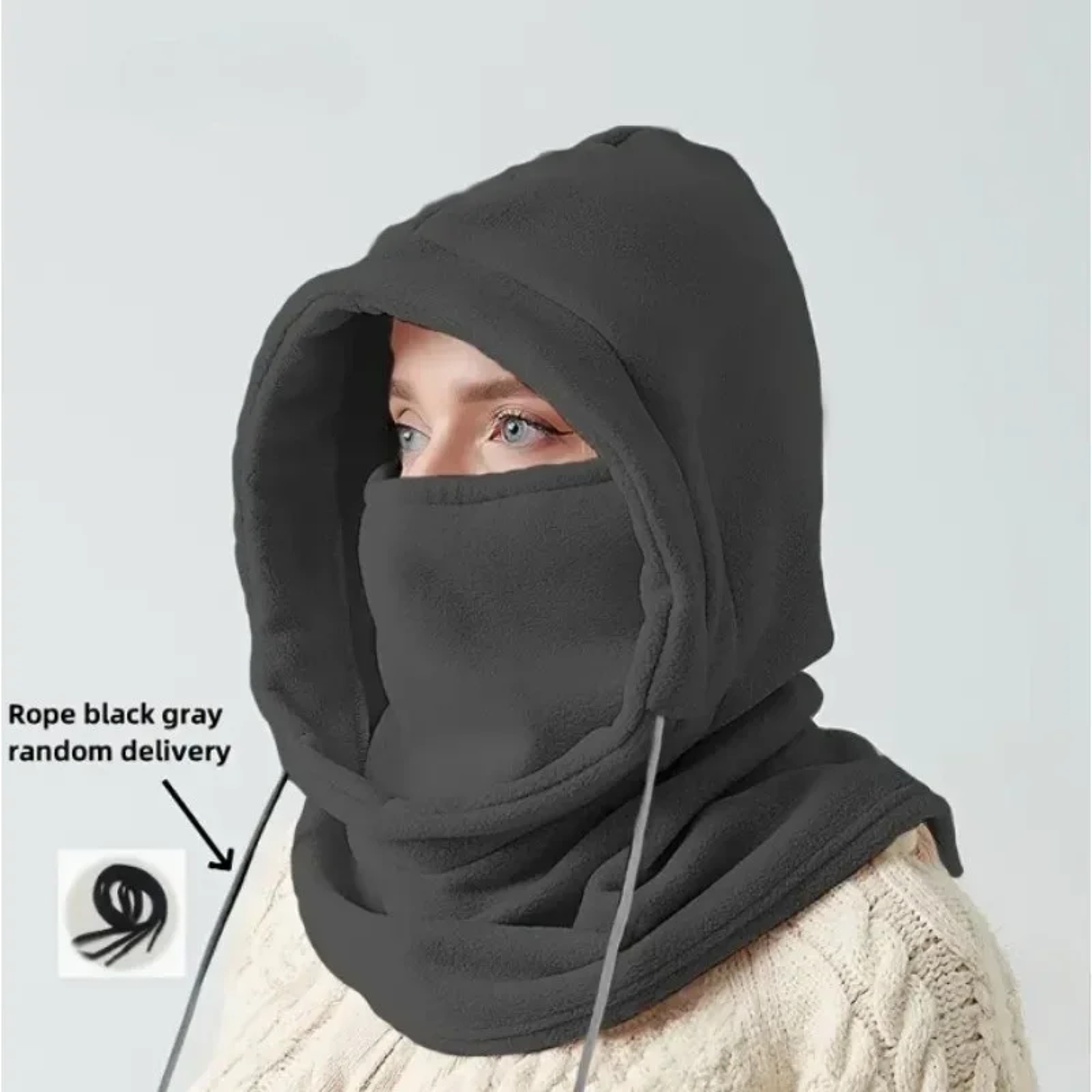 Winter Balaclava Hooded Scarf  Warm Neck Gaiter For Skiing Cycling Outdoor Activities  Black Pink K 3