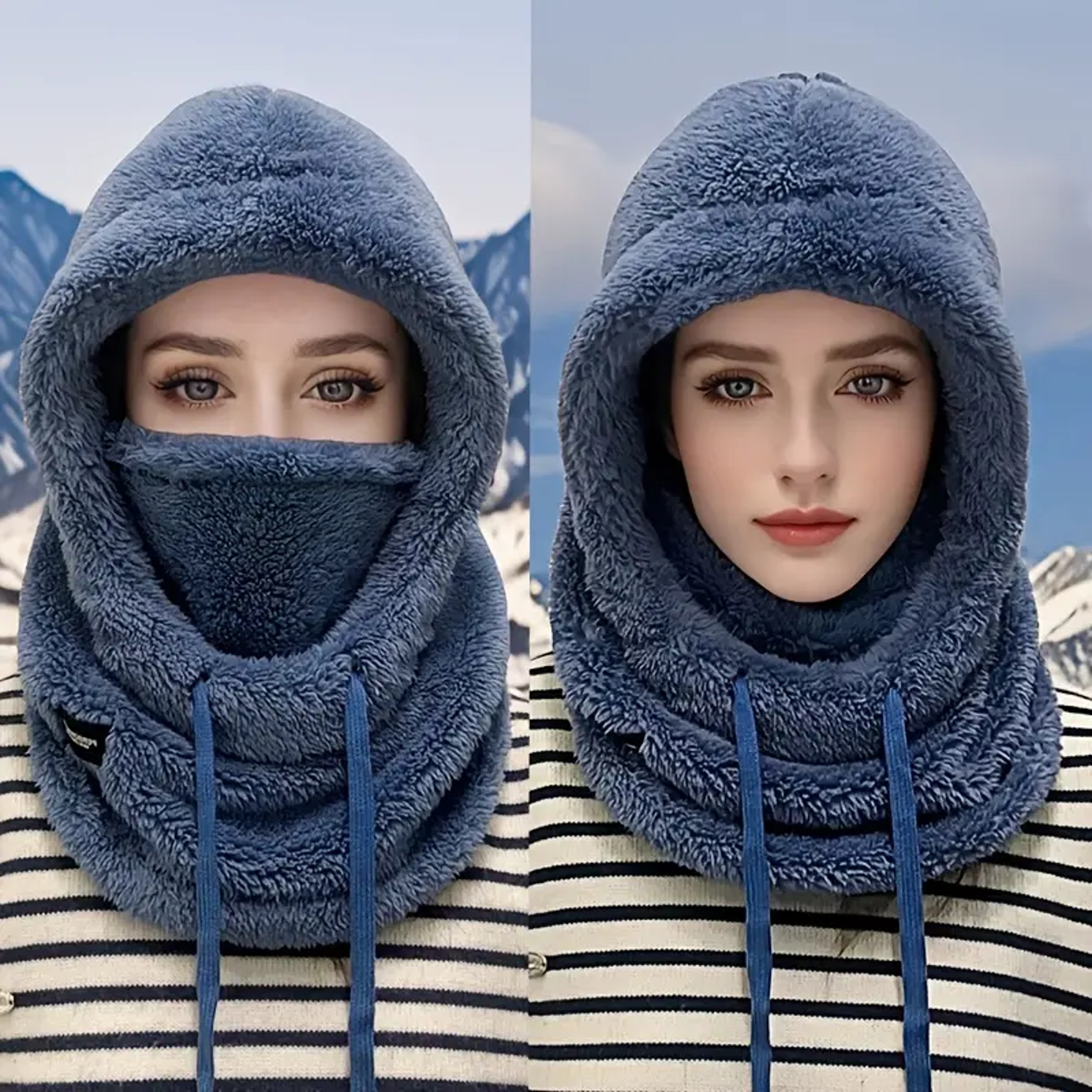 Thermal Windproof Ski Hood Winter Warm Balaclava Face Cover Fleece Adjustable Cycling Neck Cover Fu 3