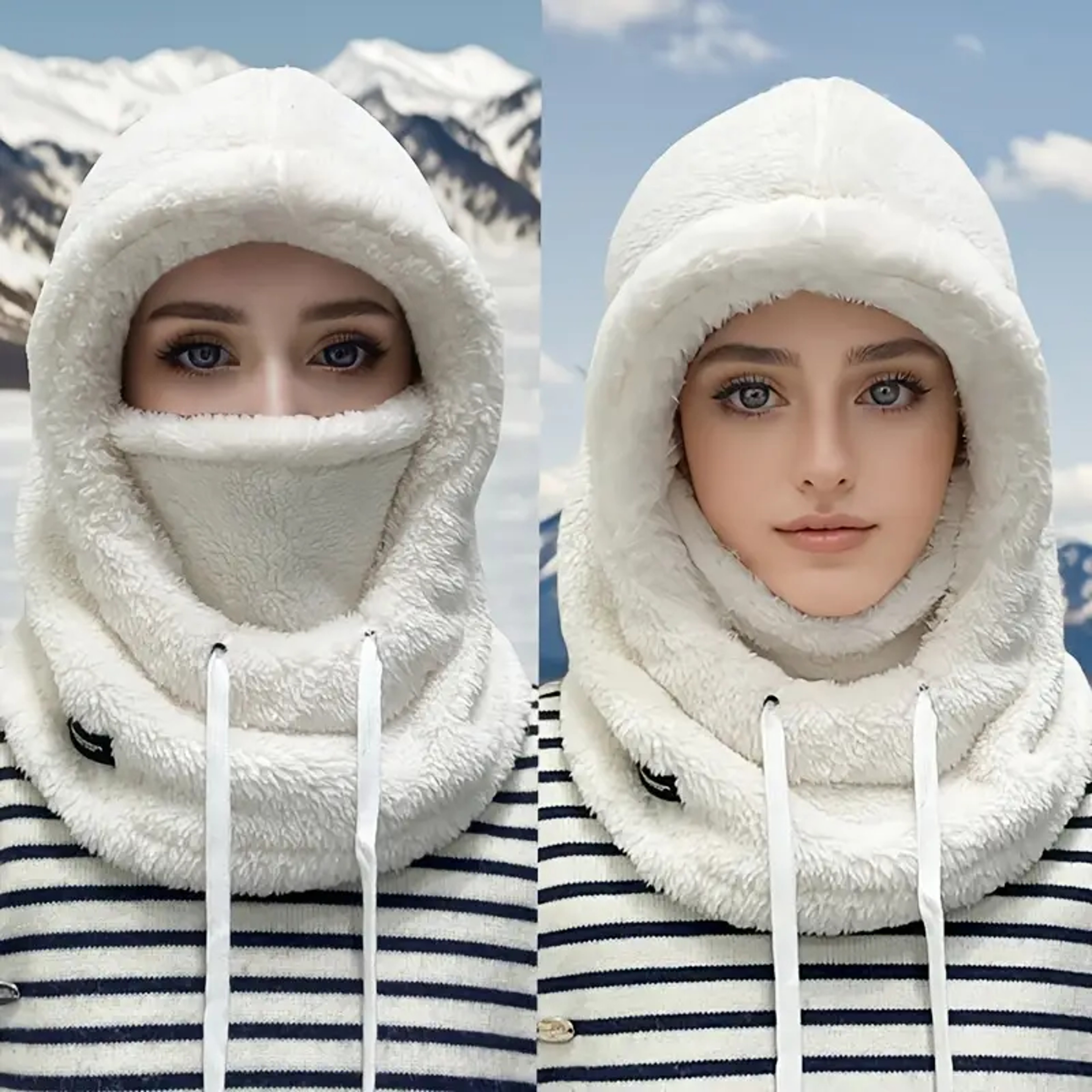 Thermal Windproof Ski Hood Winter Warm Balaclava Face Cover Fleece Adjustable Cycling Neck Cover Fu 4