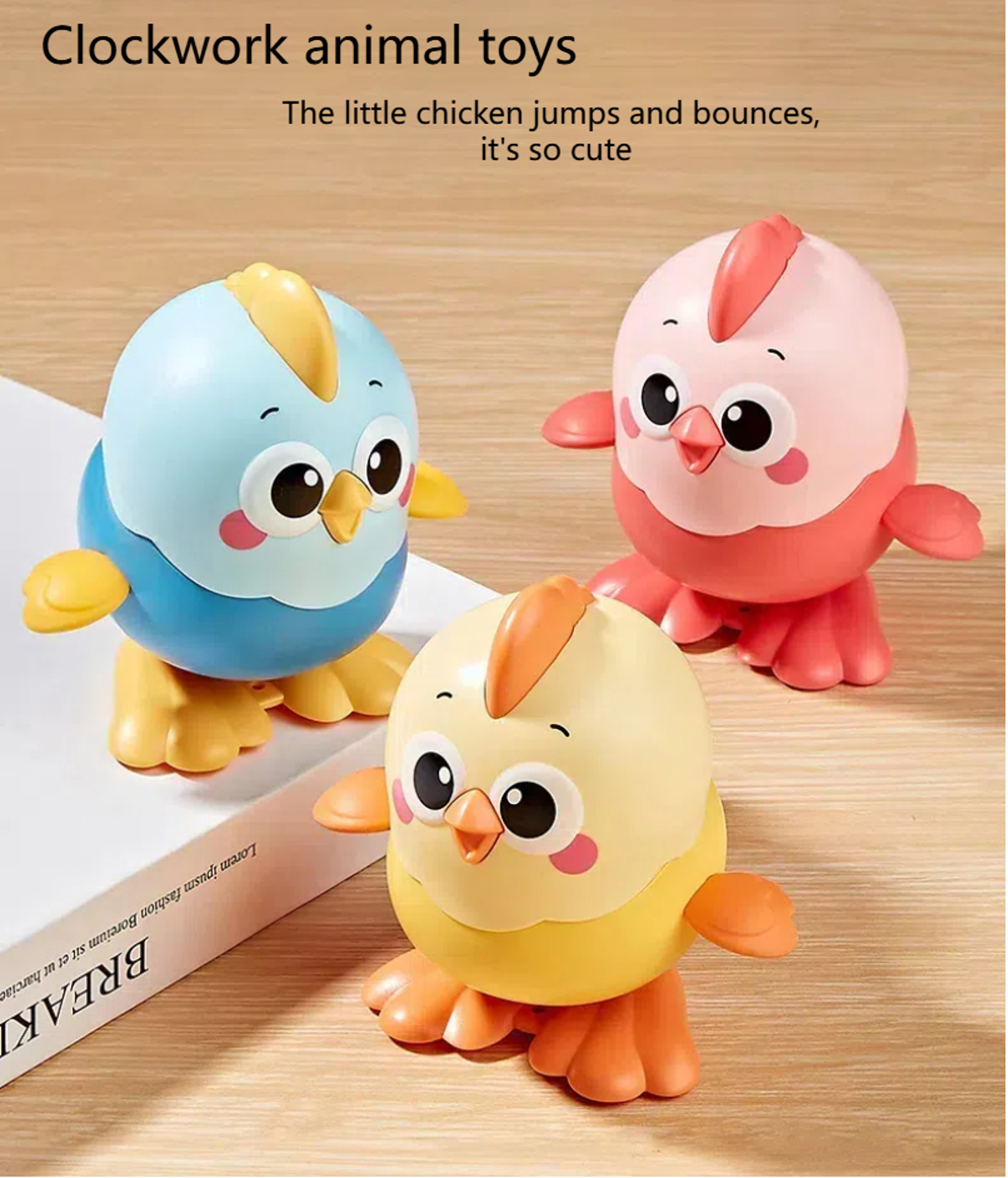 Cute Walking Animal, Clockwork Toy Chick on Chain for Fun Play – view 5