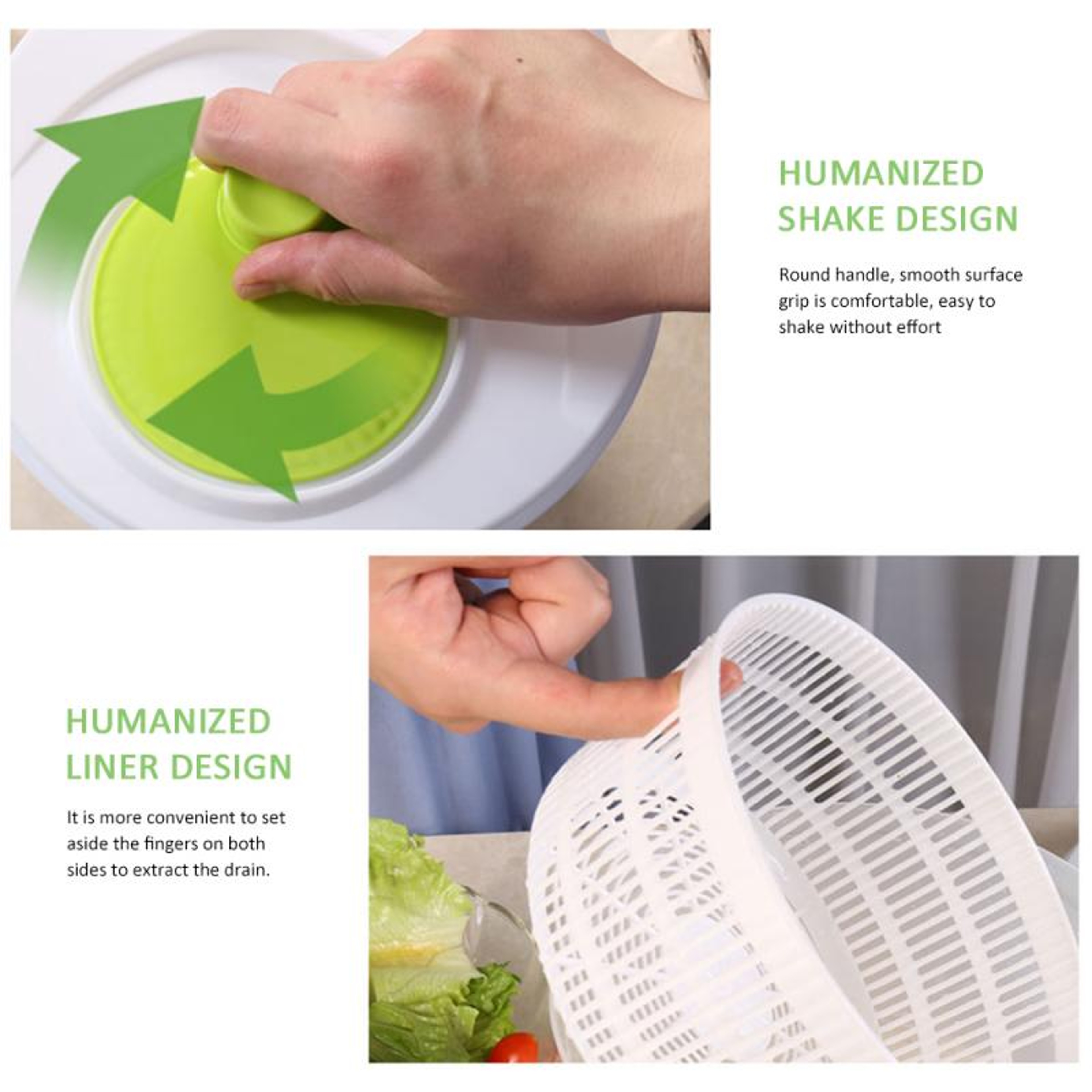 Vegetable Centrifuge Salad Drying, Salad Spinner Vegetable Lettuce, Greens Dryer Washer Crisper For Green Kitchen – view 4