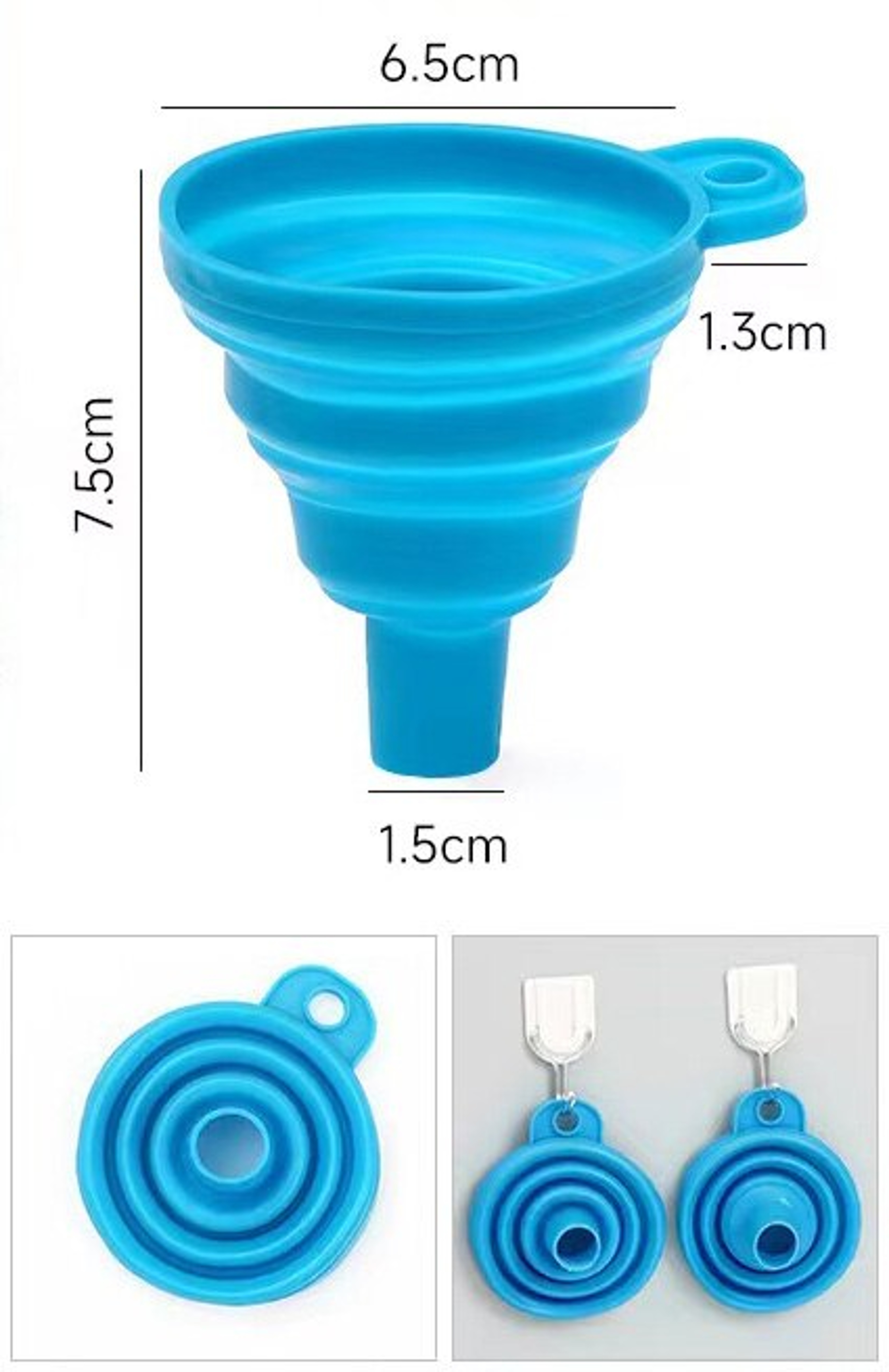 Foldable Silicone Funnel for Filling Water Bottles, Kitchen Funnel Set, Liquid Transfer Kitchen Accessories – view 7