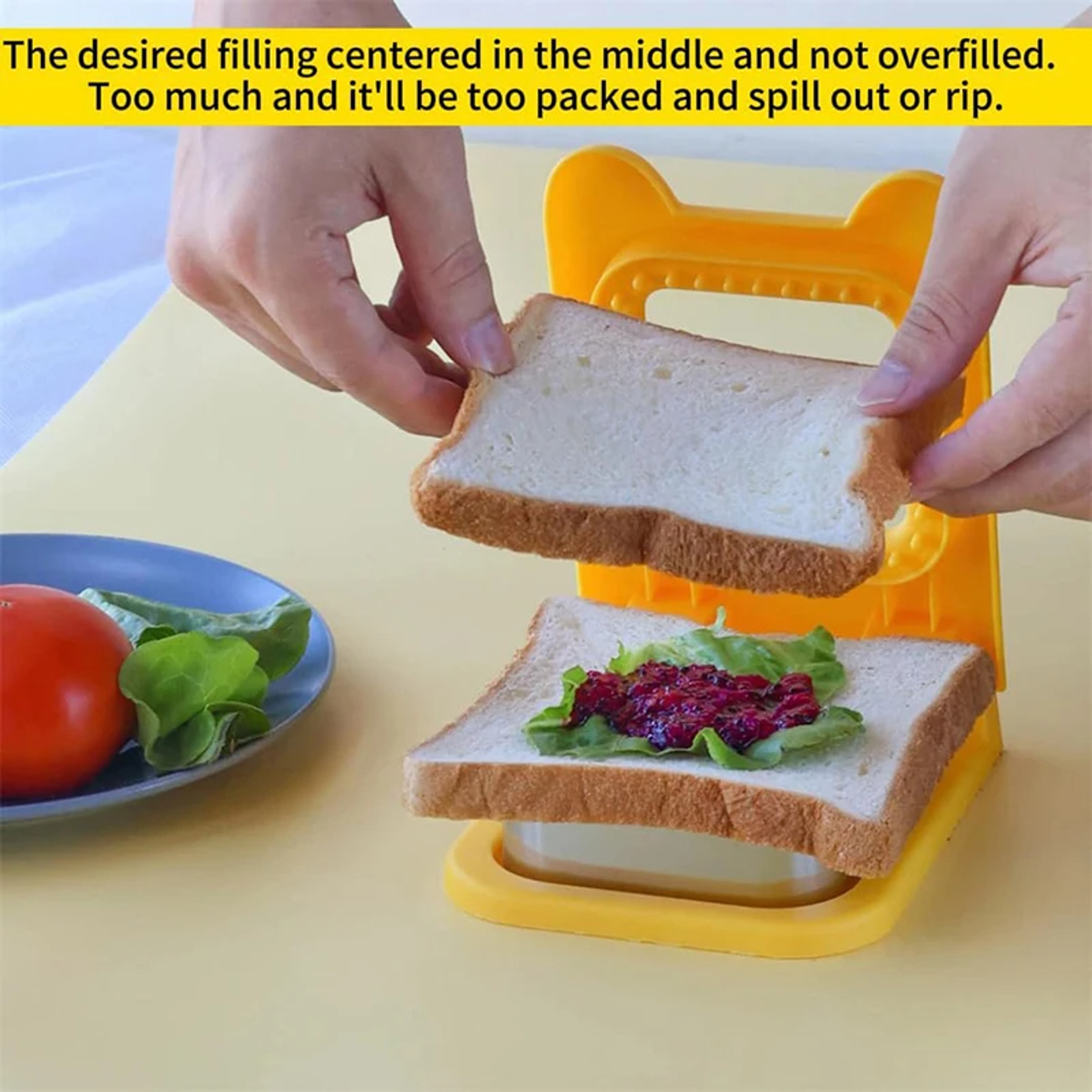 Flip Sandwich Cutter and Sealer, Circular Stainless Steel Lunch Mold for Kids, Bread Toast Cutting Tool – view 3