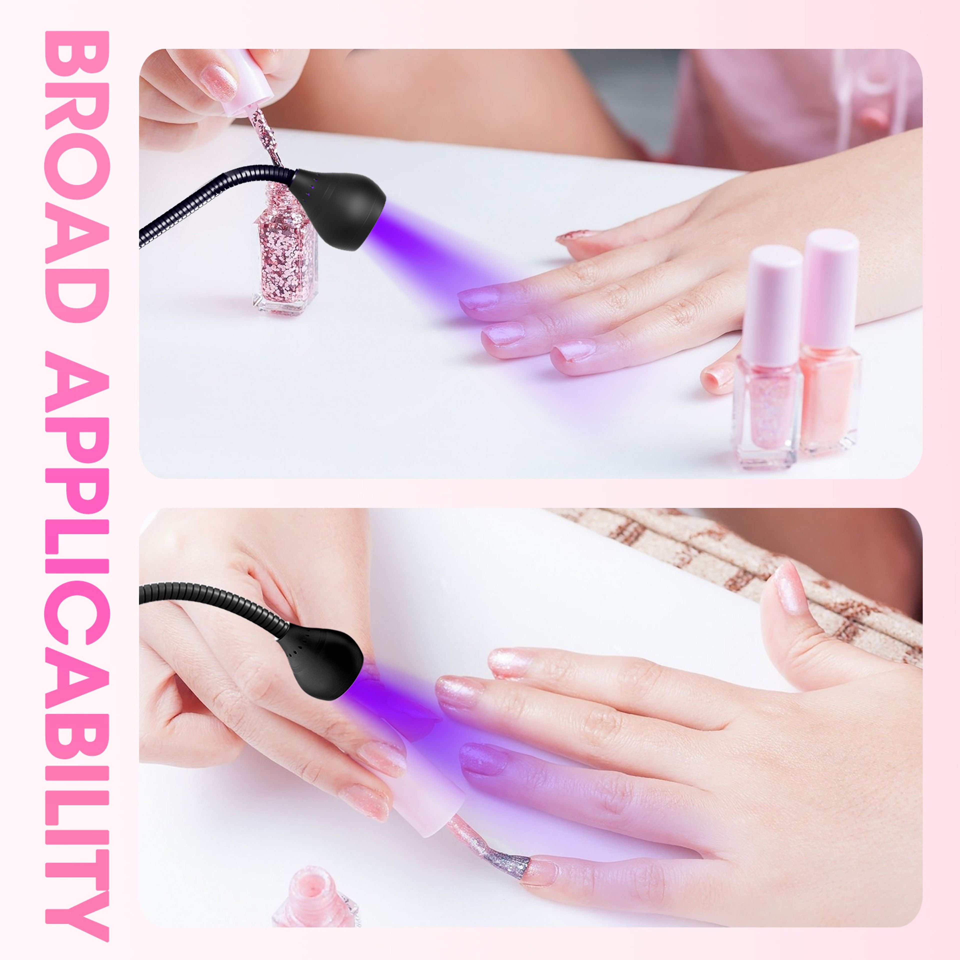 USB Nail Dryer Light, Mini Clip-On UV Lamp for Manicure Gel Nails, Salon Tools – view 7