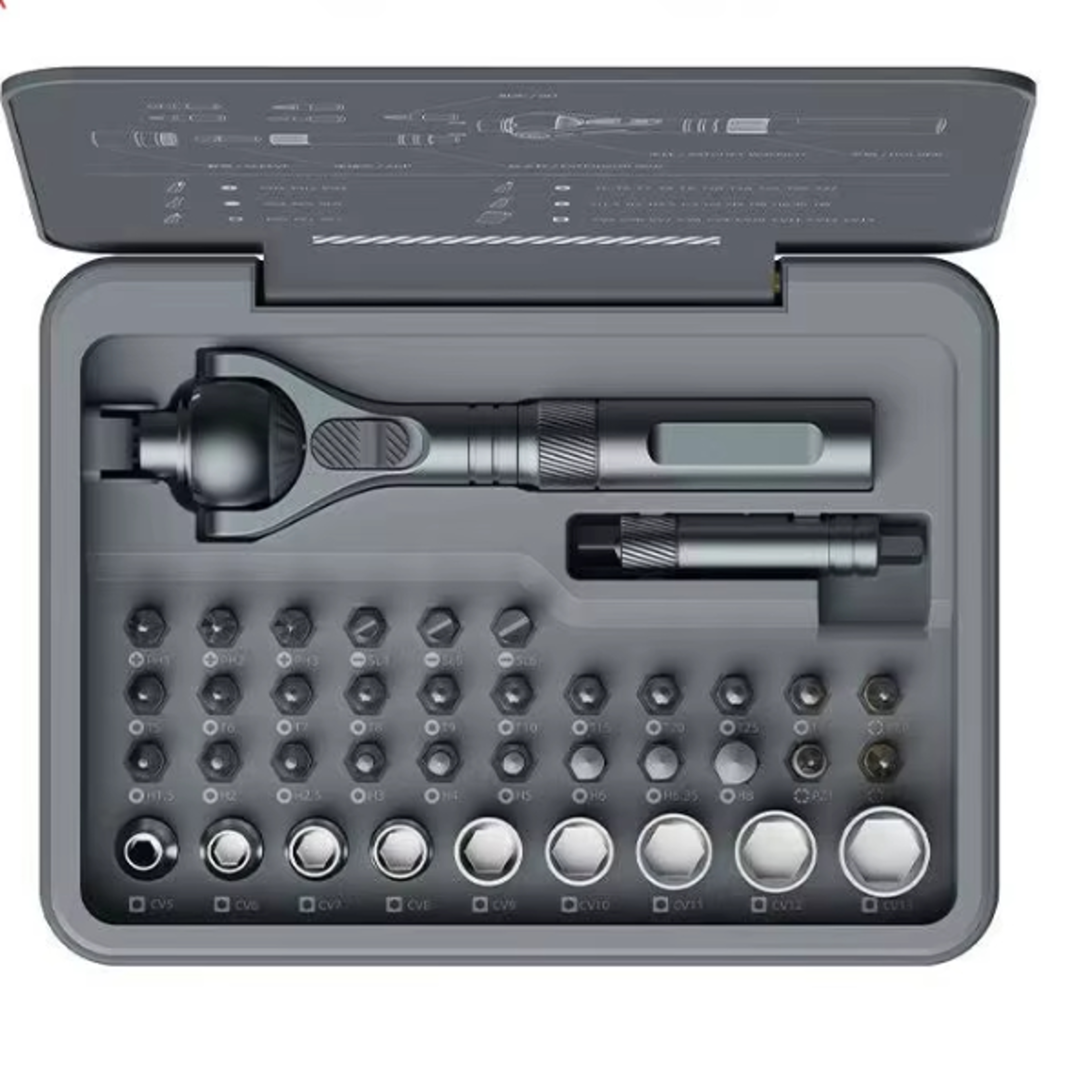 Mini Repair Tool Kit with MultiMagnetic Bits Multifunction Ratchet Screwdriver Set for iPhone PC