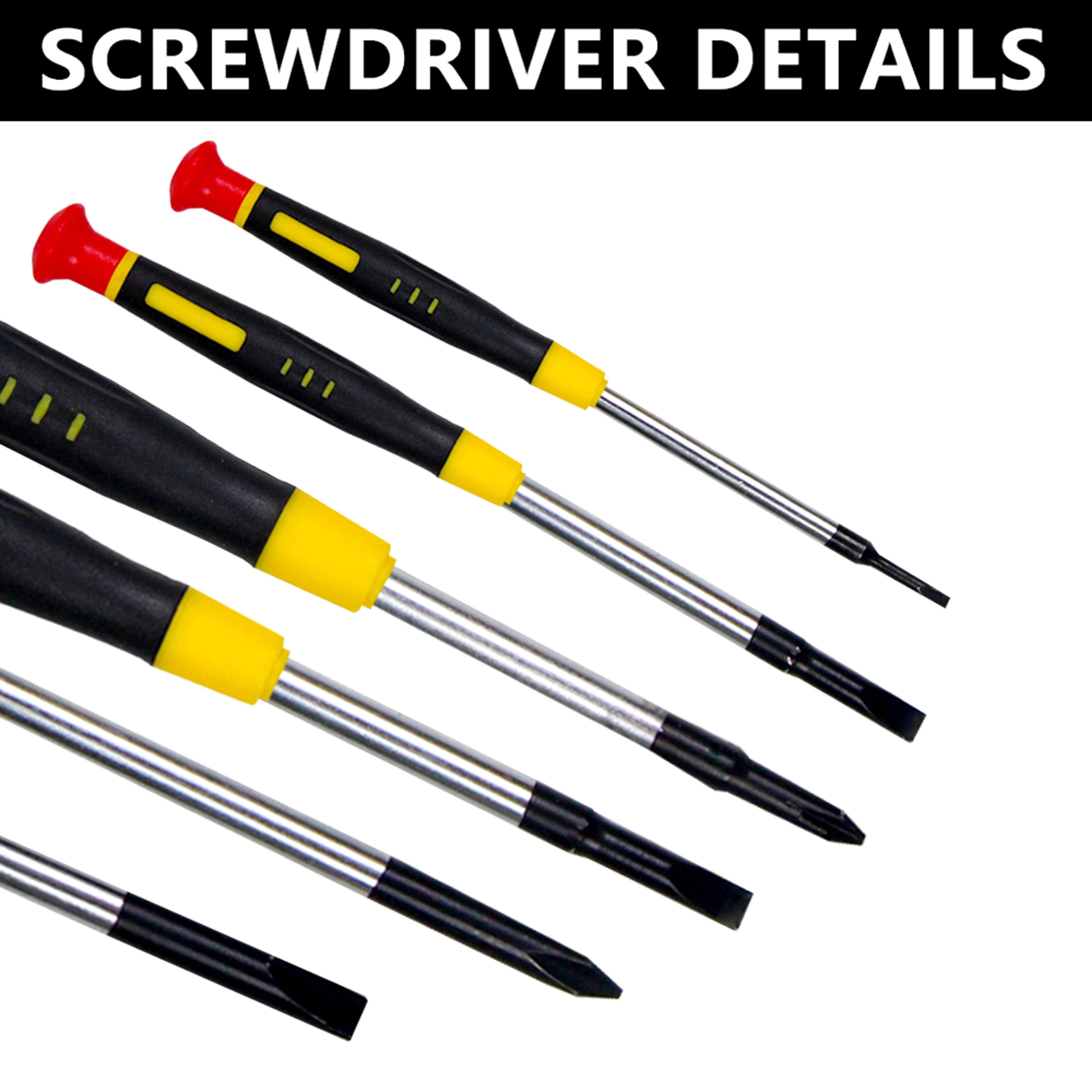 Tool Kit with Different Size Flathead and Philips Screwdrivers for Electronics, Jewelry, and Watch Repair – view 3