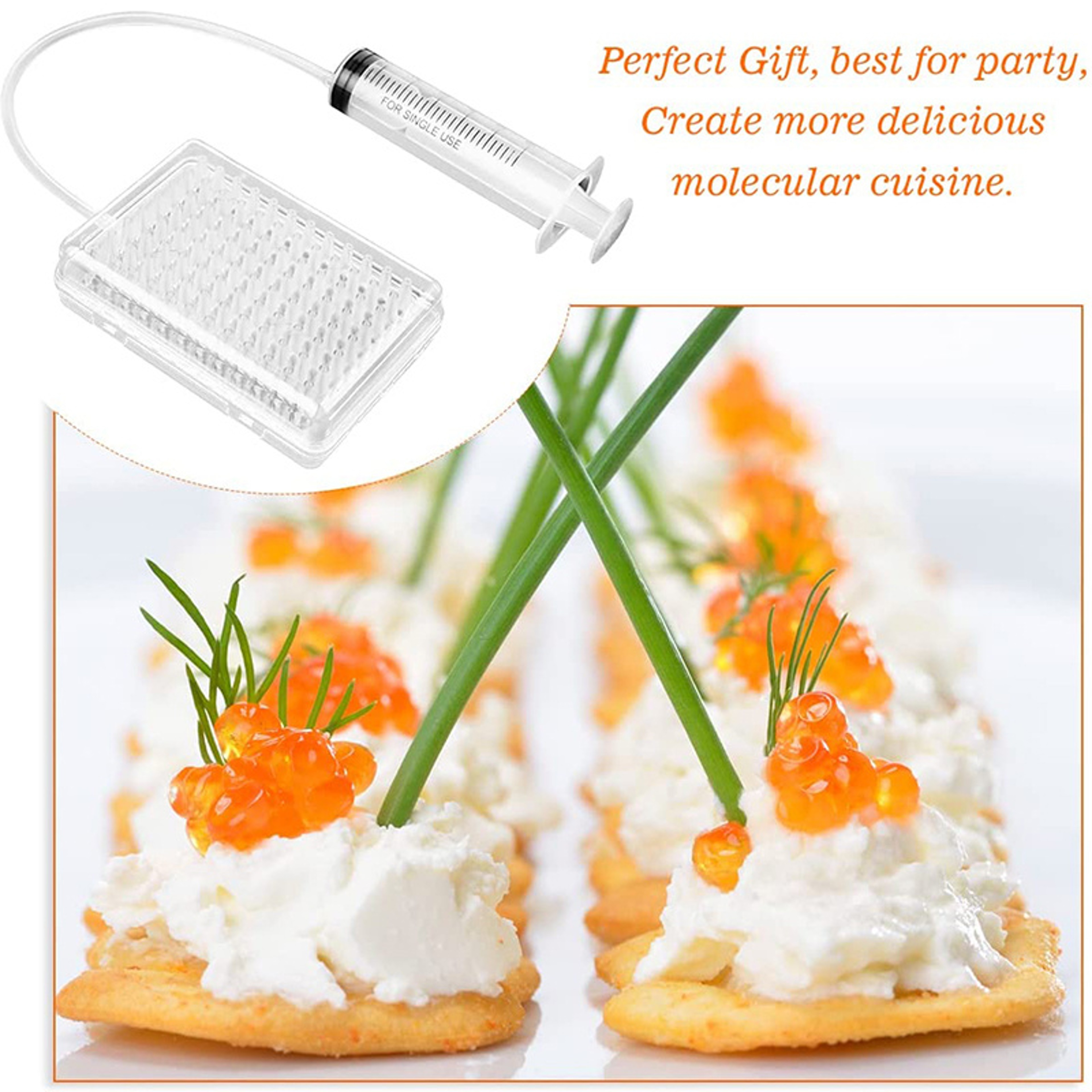 Spherification Dropper, Caviar Maker Box, Molecular Gastronom Hole Roe Sauce Dispenser – view 4