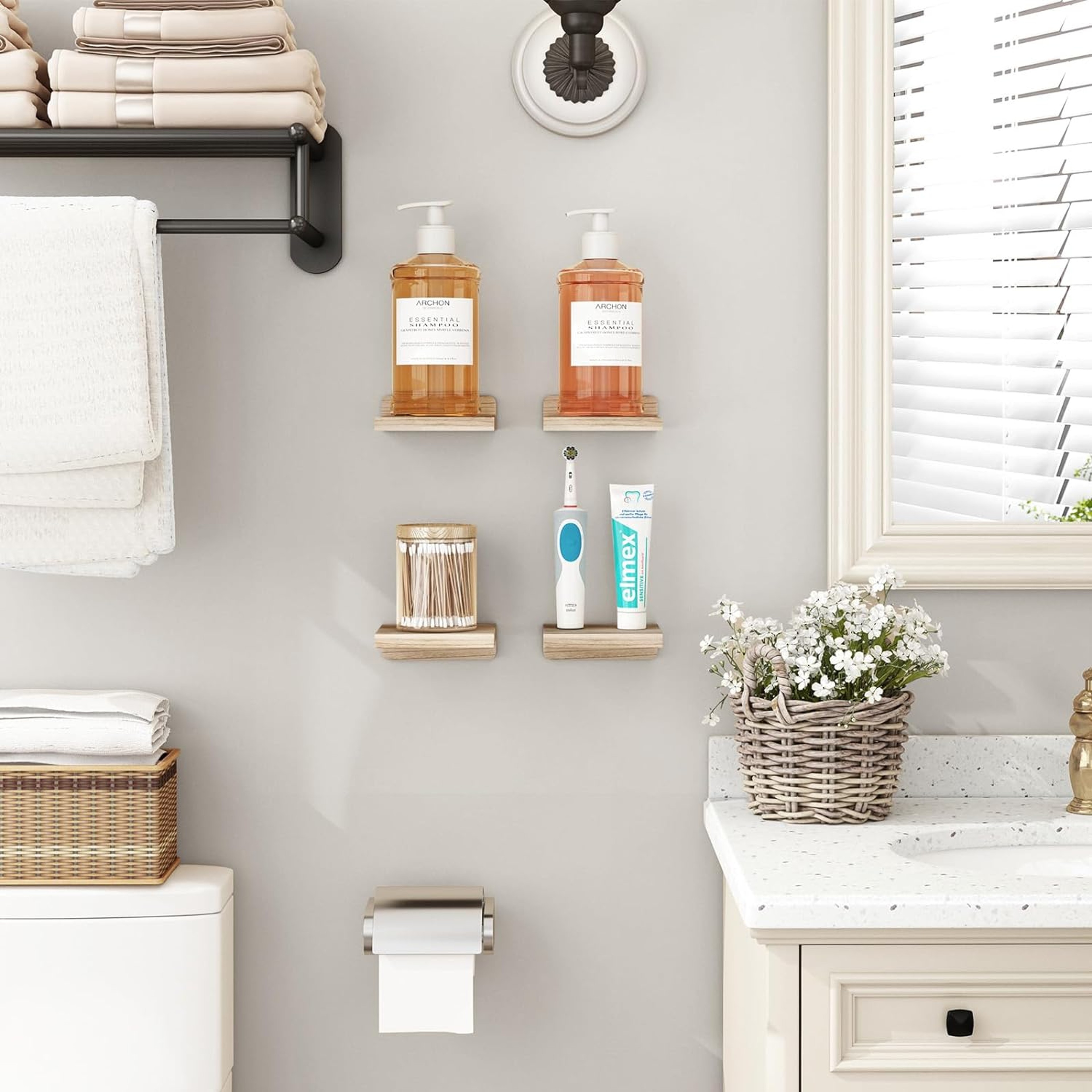 Rustic Floating Wall Shelves Wooden Mini Display Ledges for Room Decor & Small Spaces – view 5