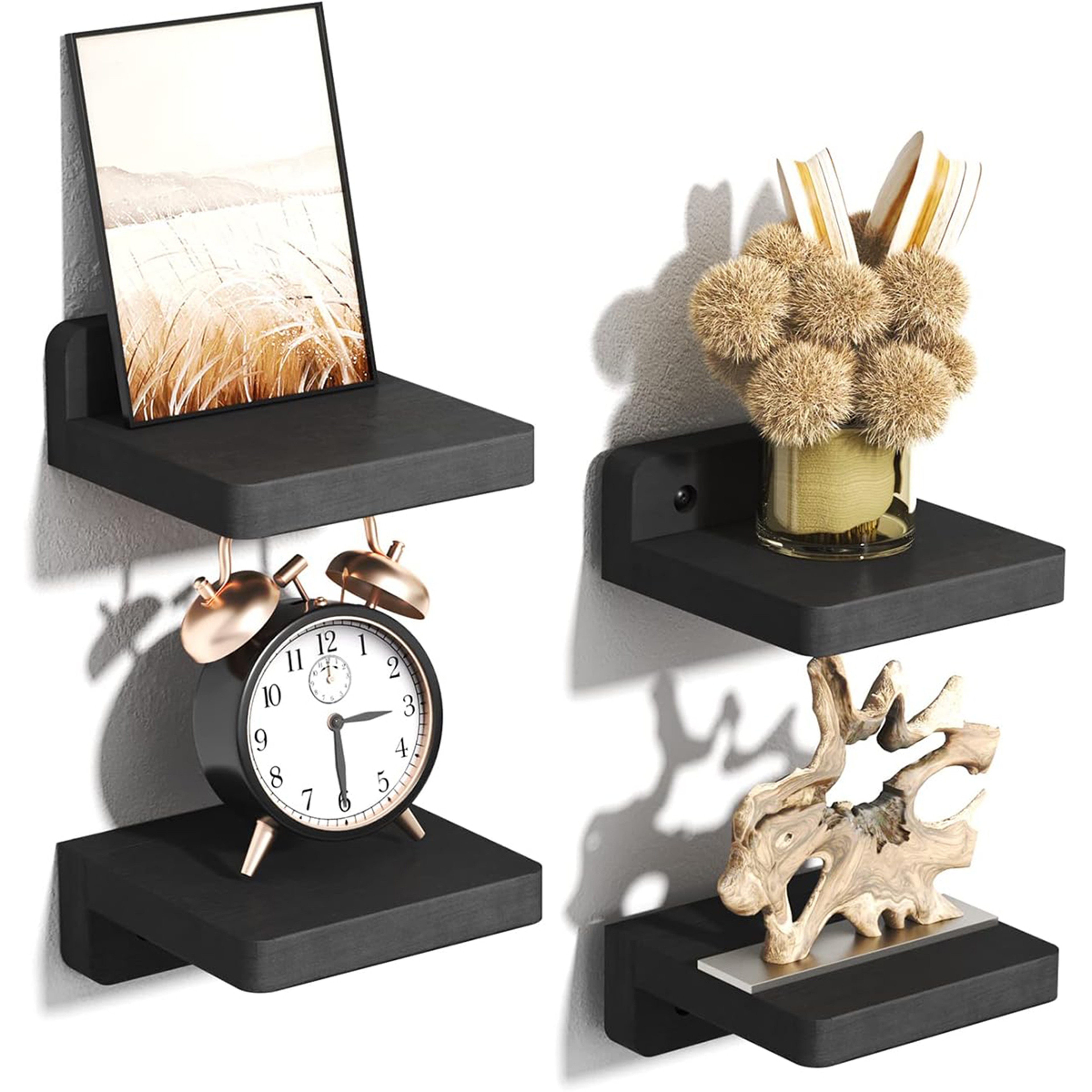 Rustic Floating Wall Shelves Wooden Mini Display Ledges for Room Decor & Small Spaces – view 10