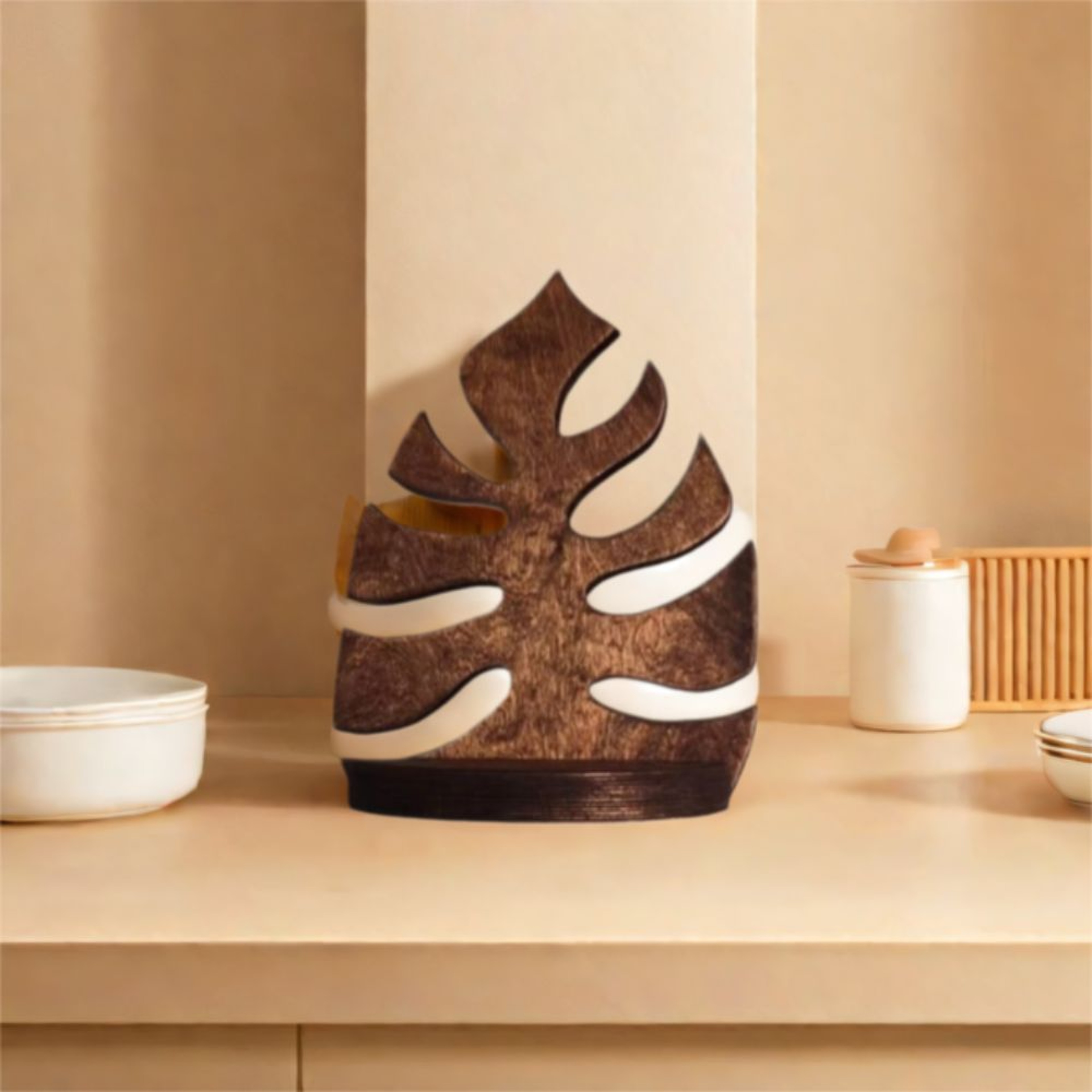 Wooden Wall Decoration Crafts, Creative Wall Mounted Storage Rack, Modern Retro Plant Wall Hanging for Home Indoor Use – view 3