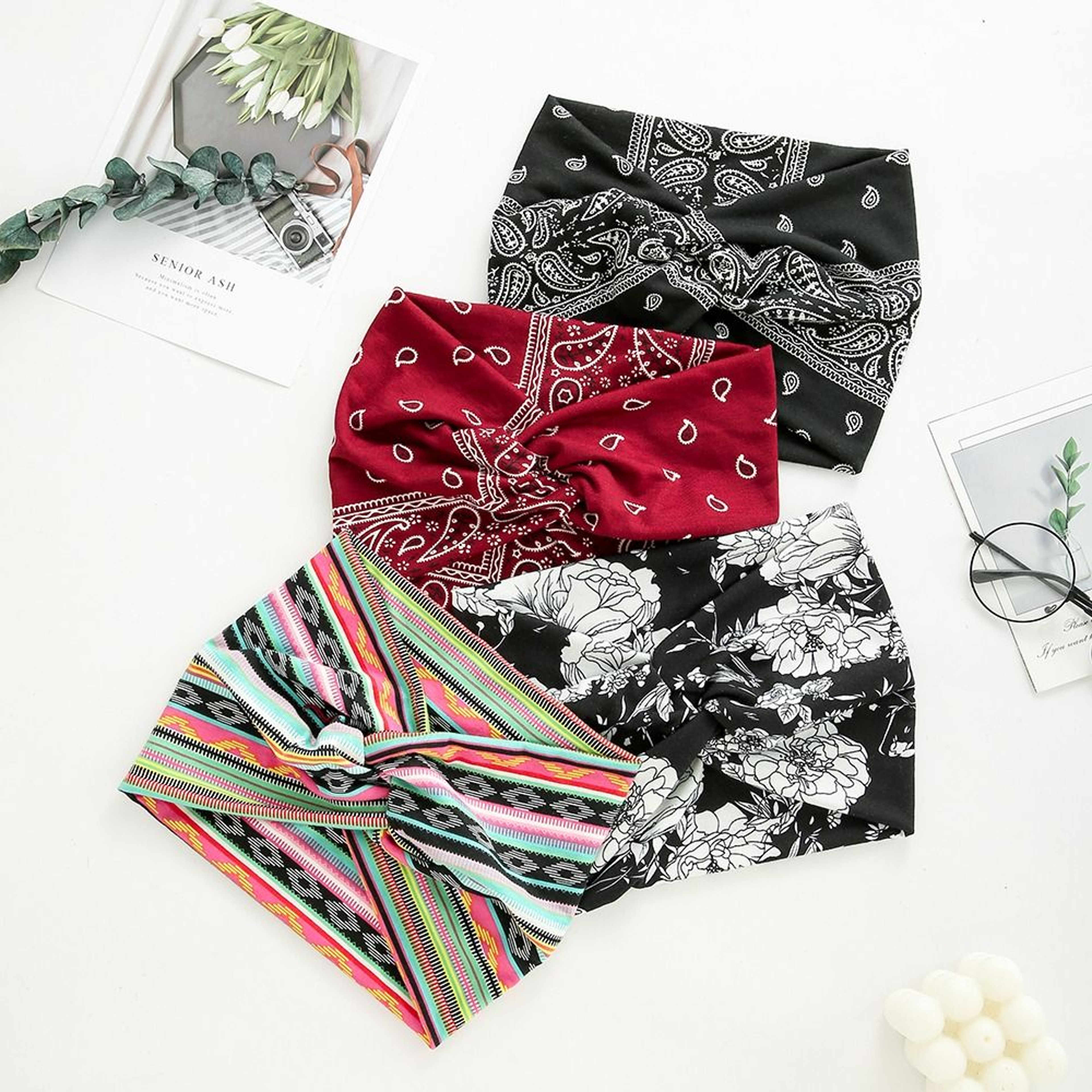 Twisted Extra Large Thick Wide Headbands Hair Accessories Turban Workout Head Wraps For Women 2