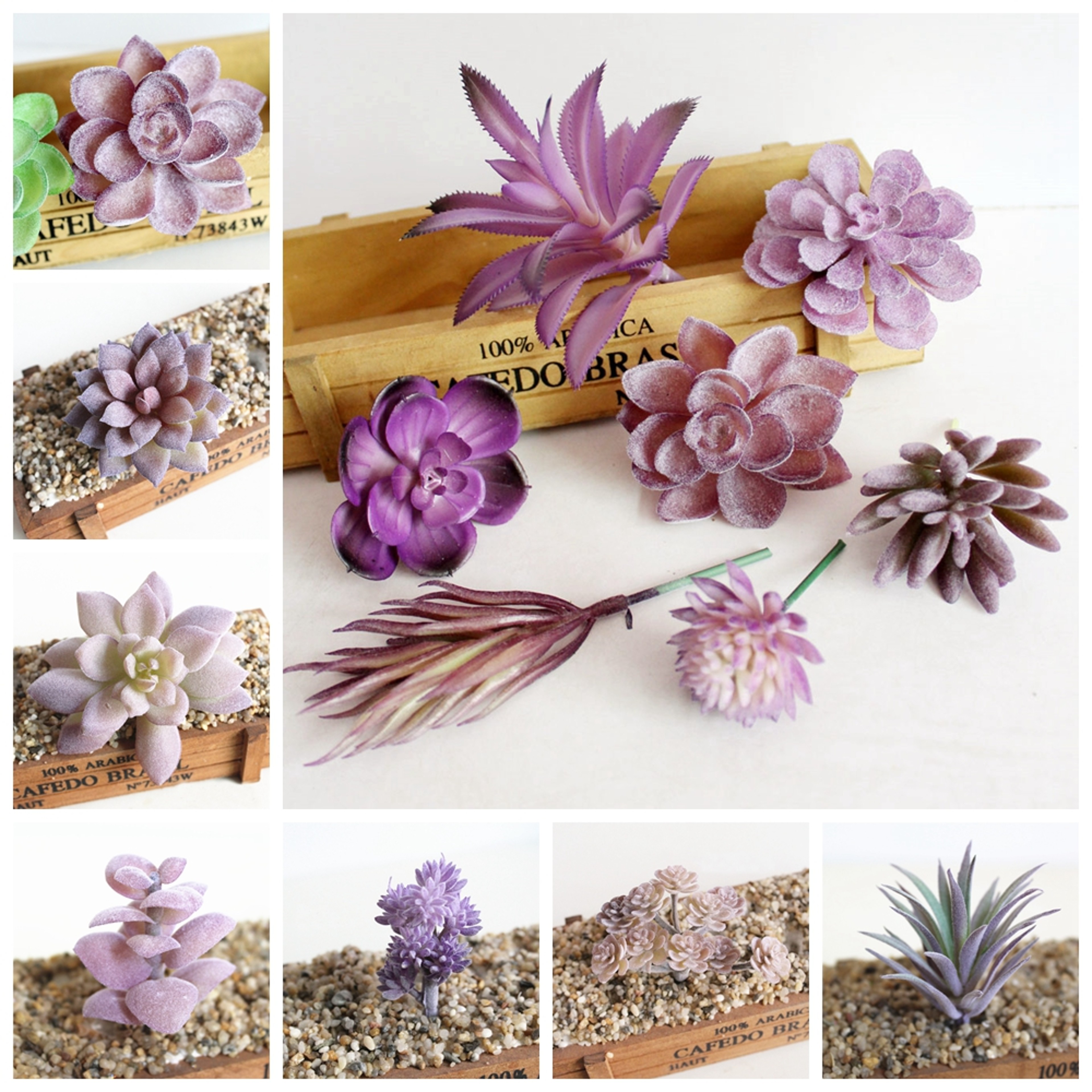 Purple Succulent Plants For Home Bedroom Living Room Bathroom  Holiday Party Bonsai Decor 0
