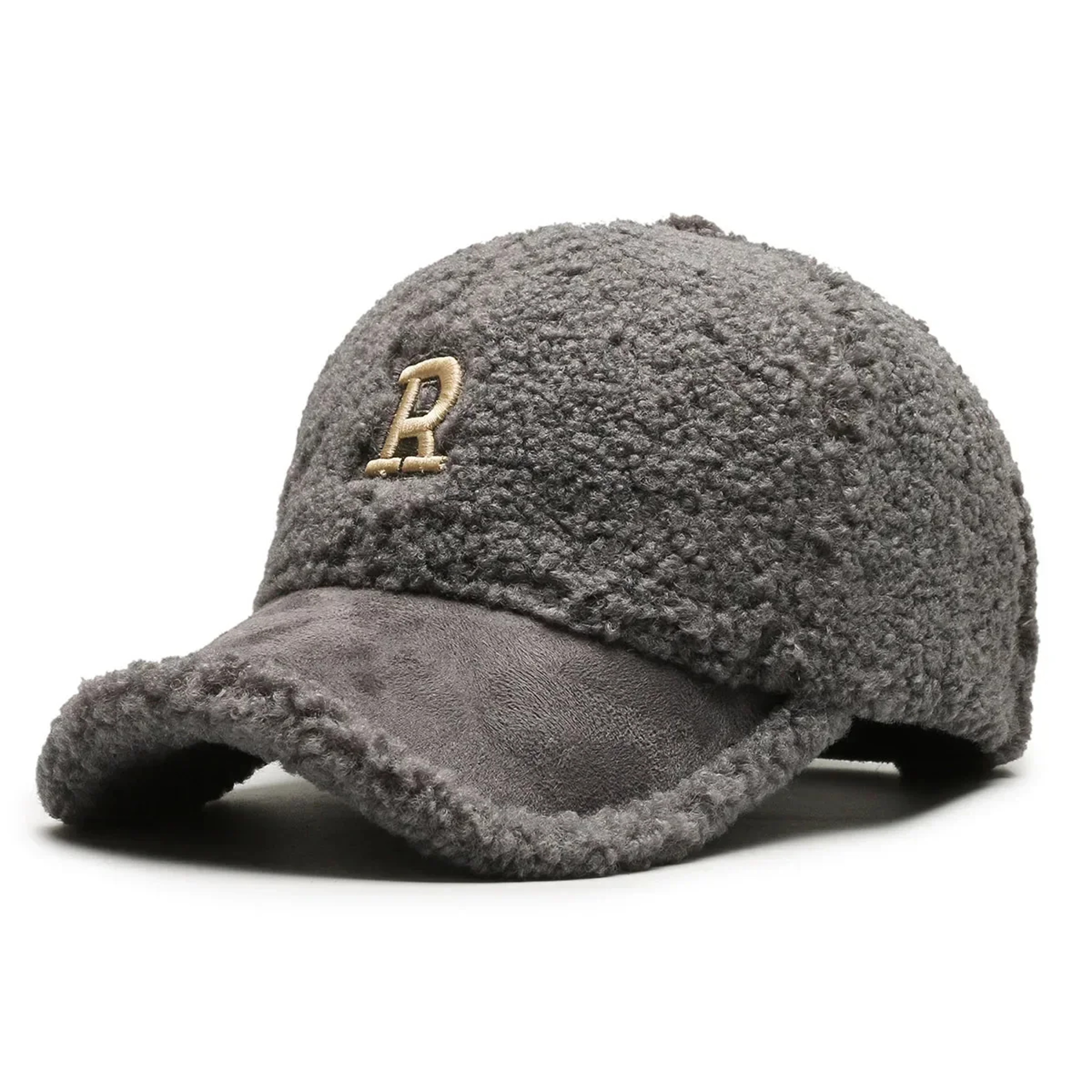 White Brown Lambswool Baseball Cap Big Letter Embroidery Men Winter Hats Warm Plush Trucker Hats Fo 6