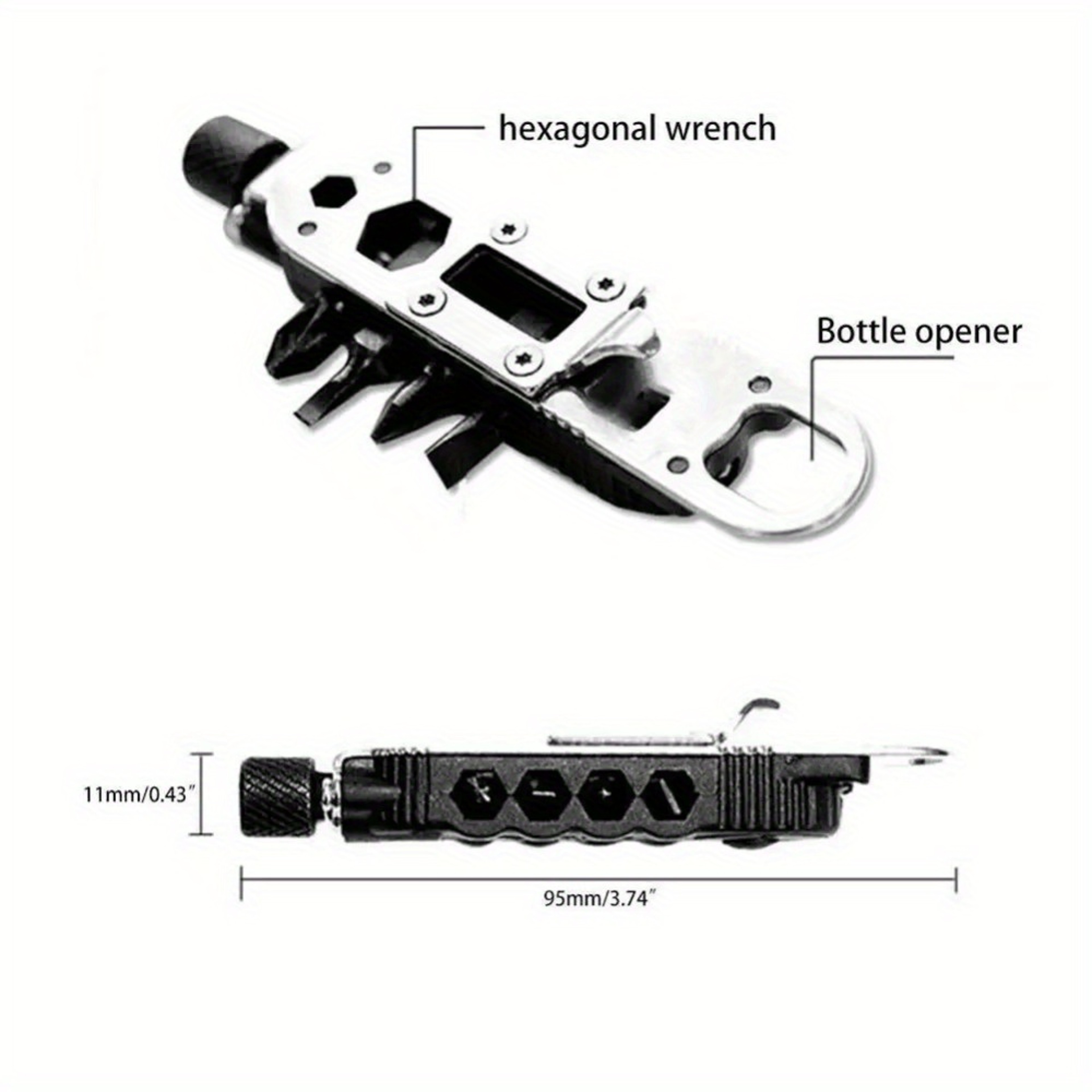 Portable Steel Repair Tool, Multifunctional Mini Screwdriver for Outdoor, EDC Keychain Shape Tool – view 3