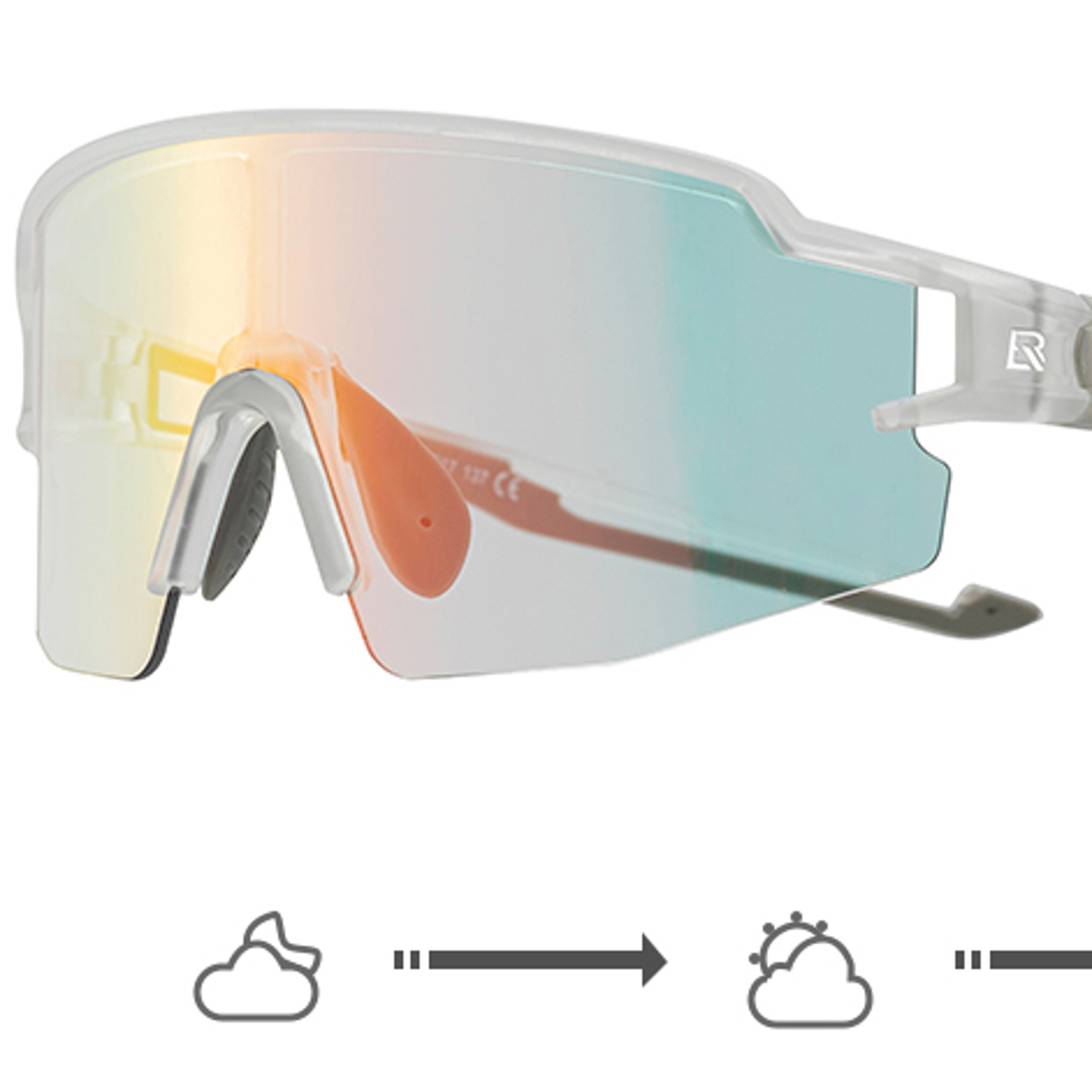 ROCKBROS Cycling Glasses Photochromic Polarized Lens Bike Glasses UV400 Protection Eyewear Sunglass